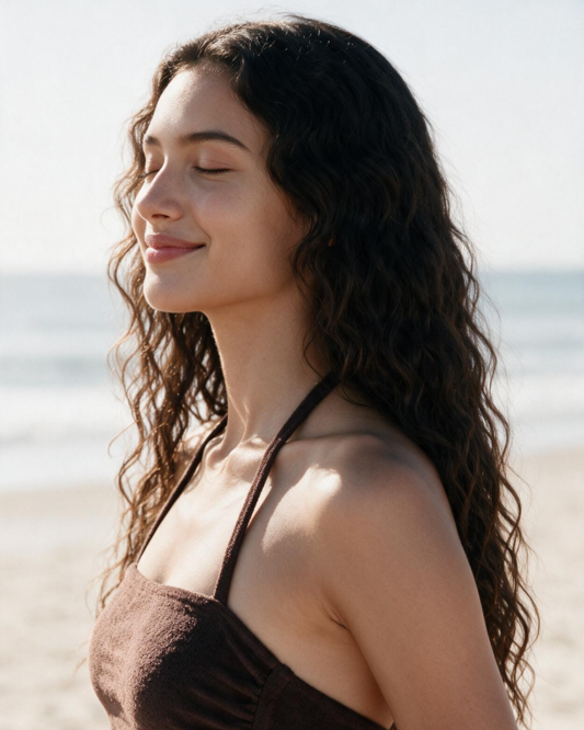 HAI THE LABEL | Teddy Bear Easy-Fit Halter Bandeau Top - Jellyboo Brown