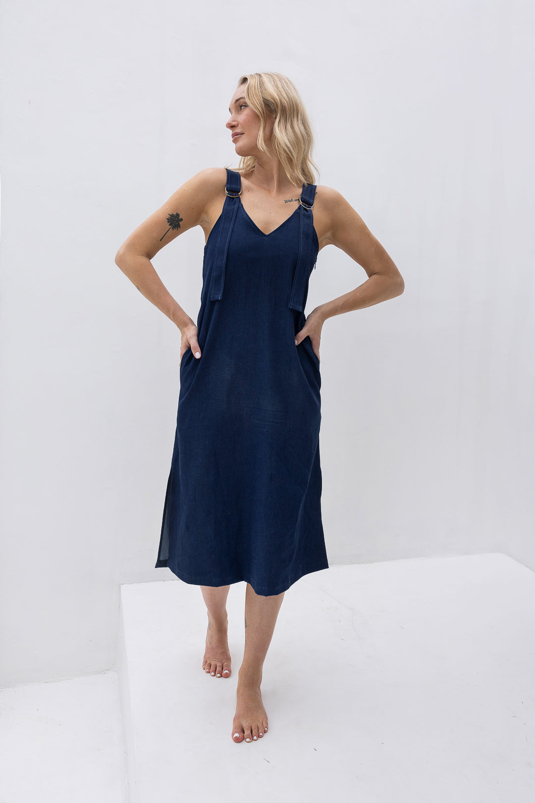 OLIVE BASICS | Rachel Reversible Denim Dress