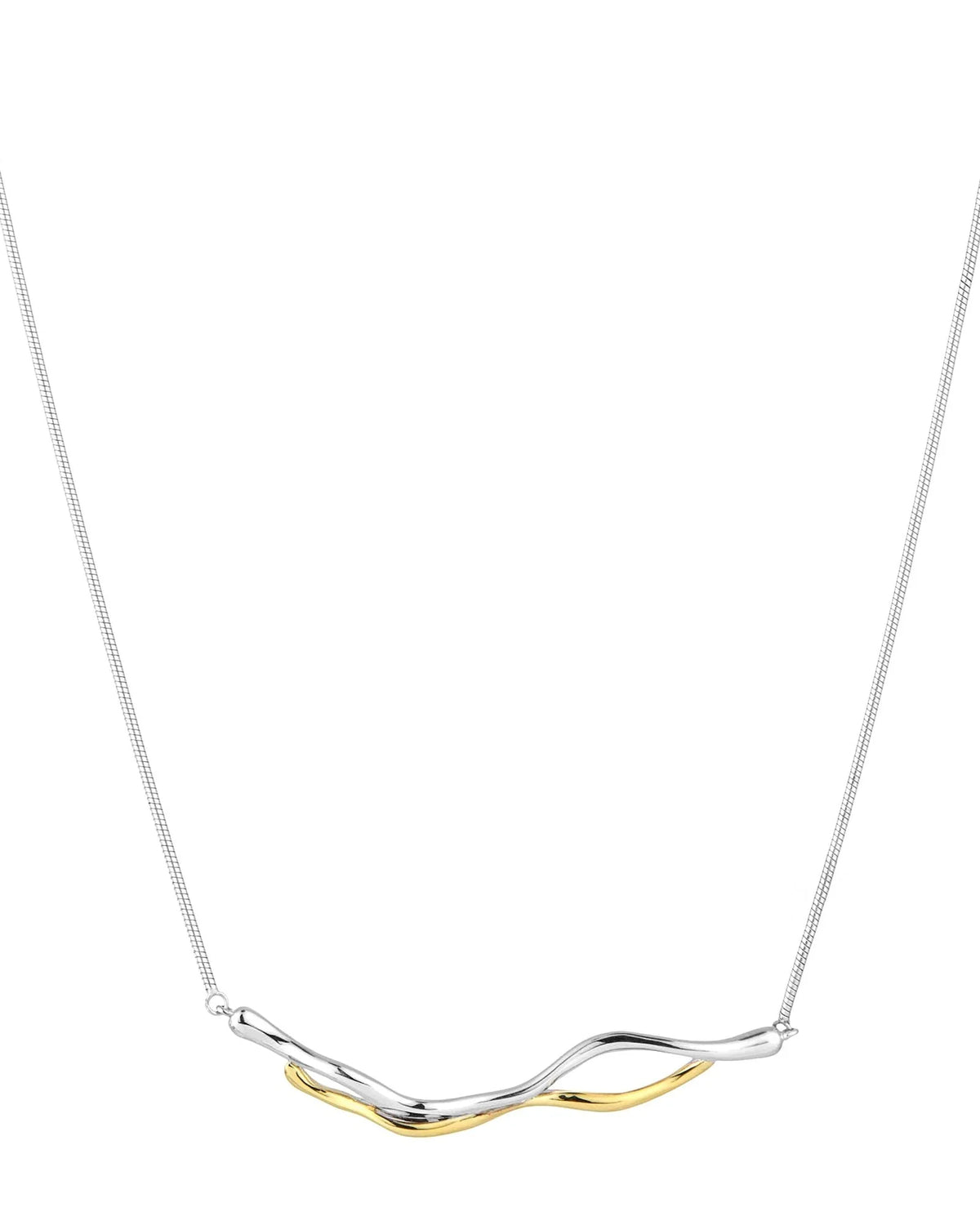 RINA LEE | Flow Mixed Metal Sculptural Necklace