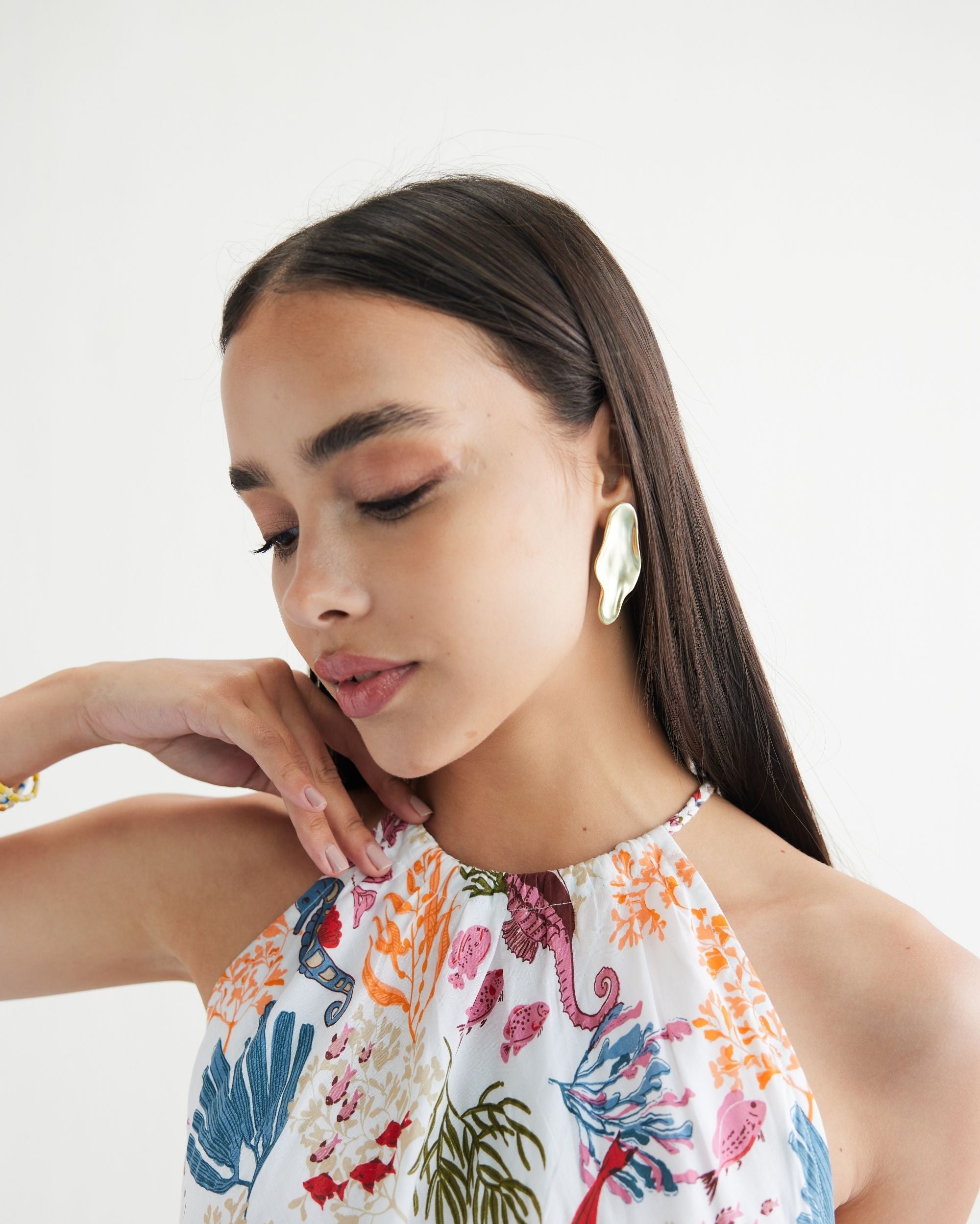 SUI | Deep Sea Lyocell Halter Maxi Dress