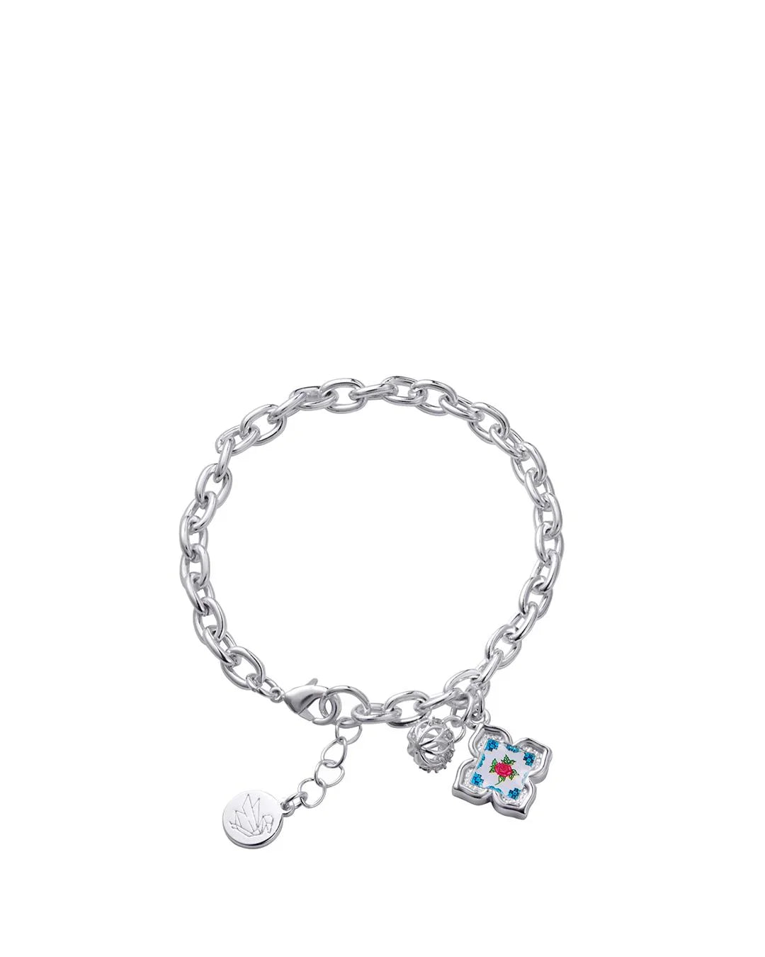 RARE BIRD COLLECTION | Peranakan Floral Bracelet - Silver Flora Rose
