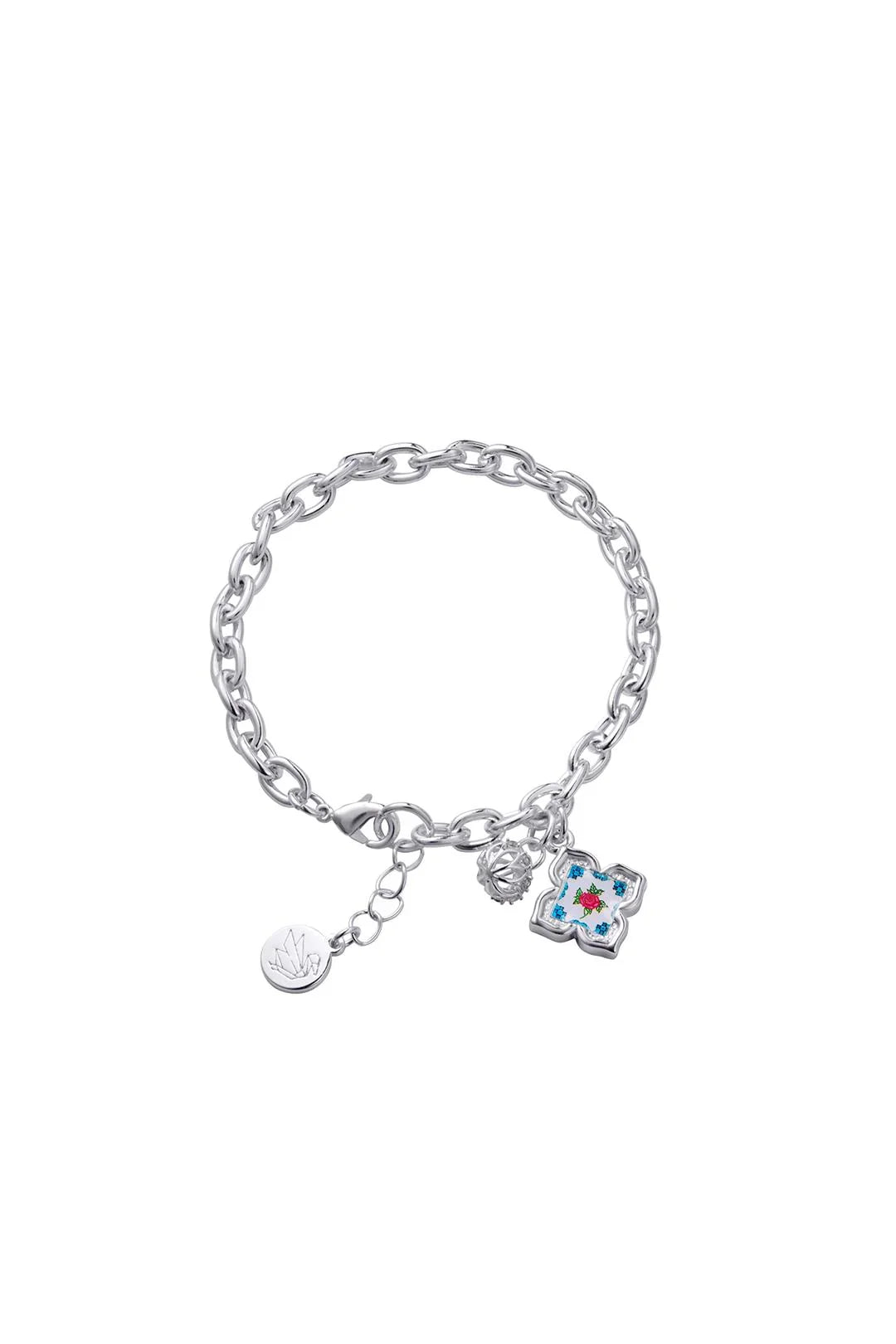 RARE BIRD COLLECTION | Peranakan Floral Bracelet - Silver Flora Rose