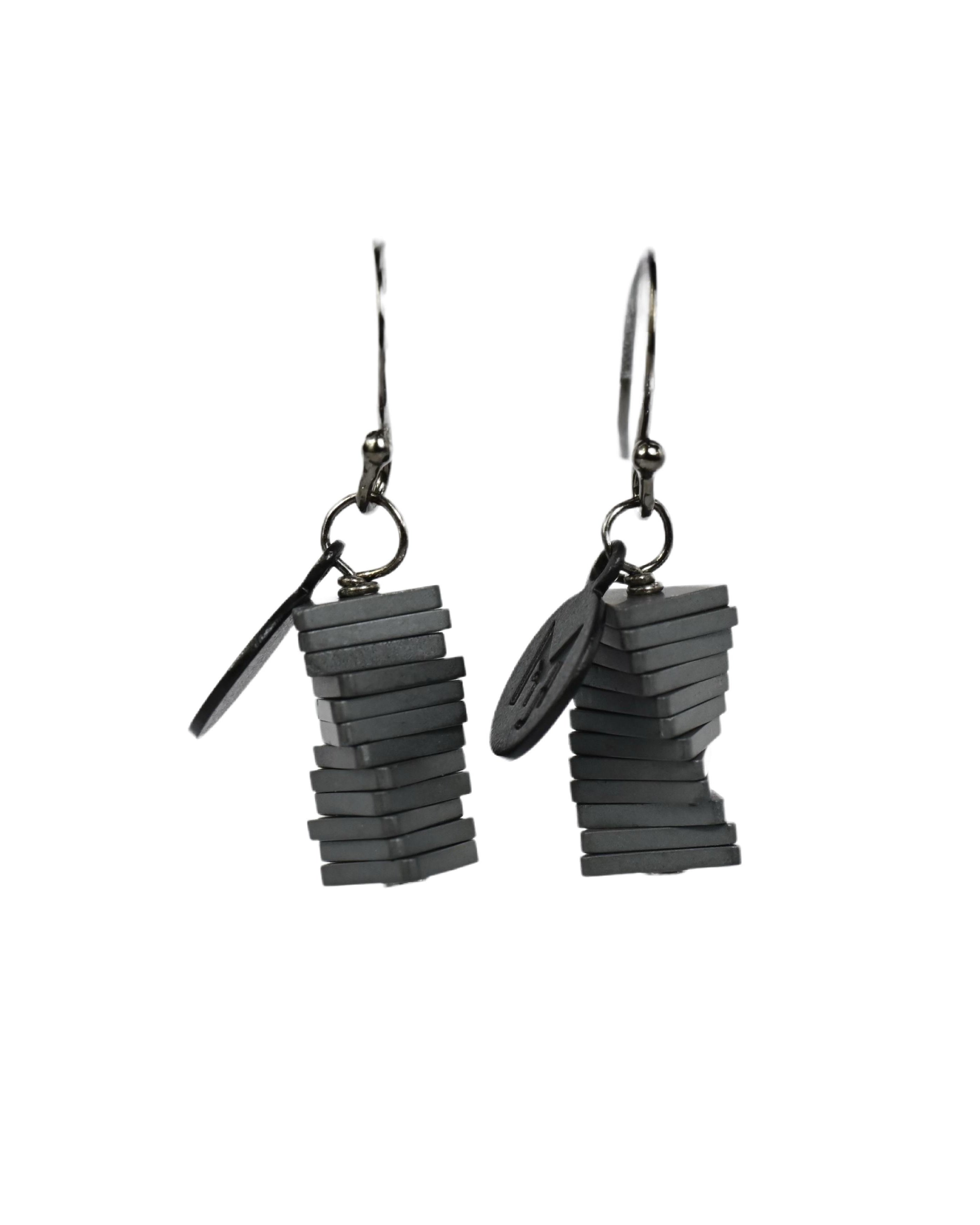 MARILYN TAN JEWELLERY | Electric Kinetic Hematite Hook Earrings