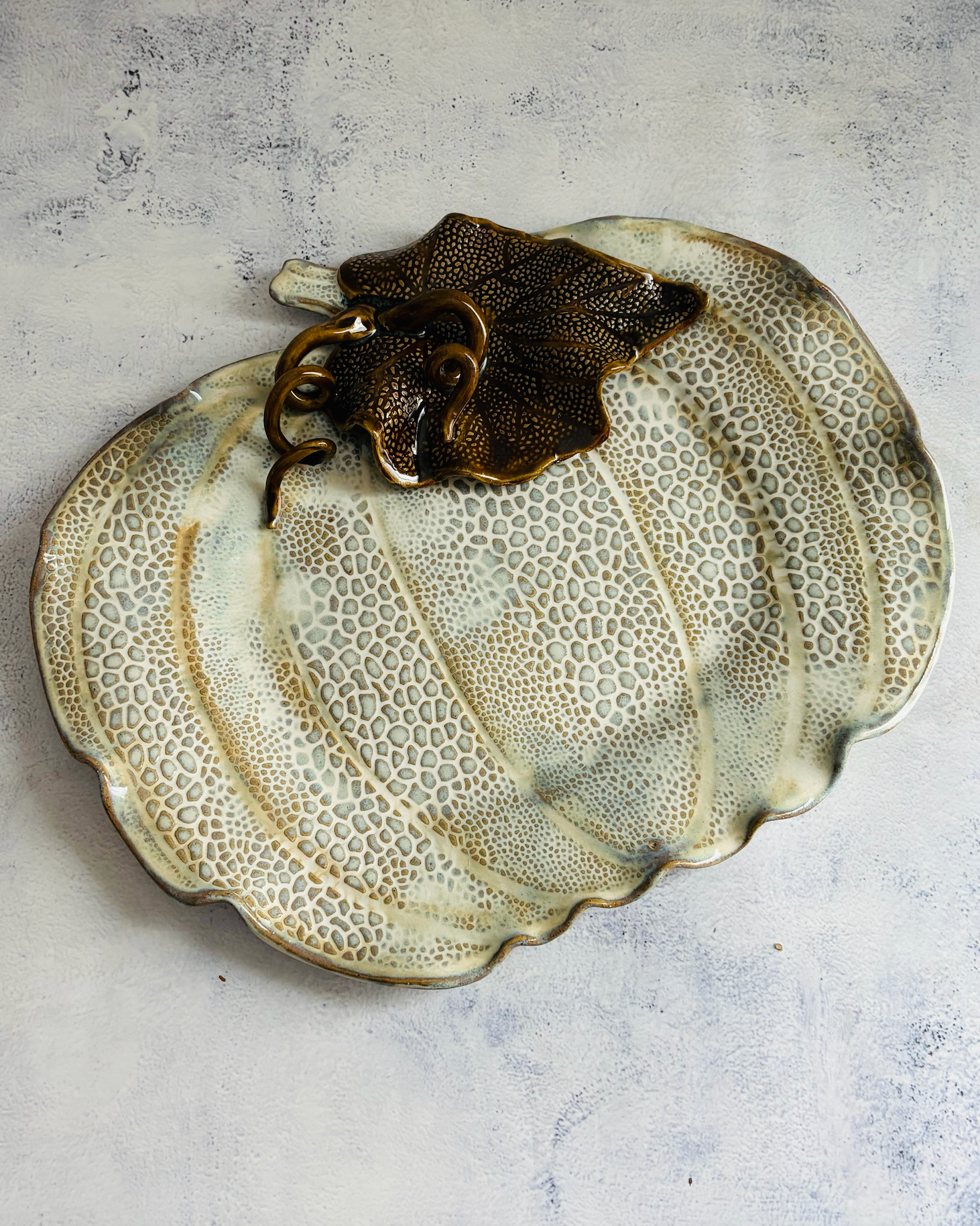 CERAMIC BY JAS | Handmade Ceramic Pumpkin Platter L
