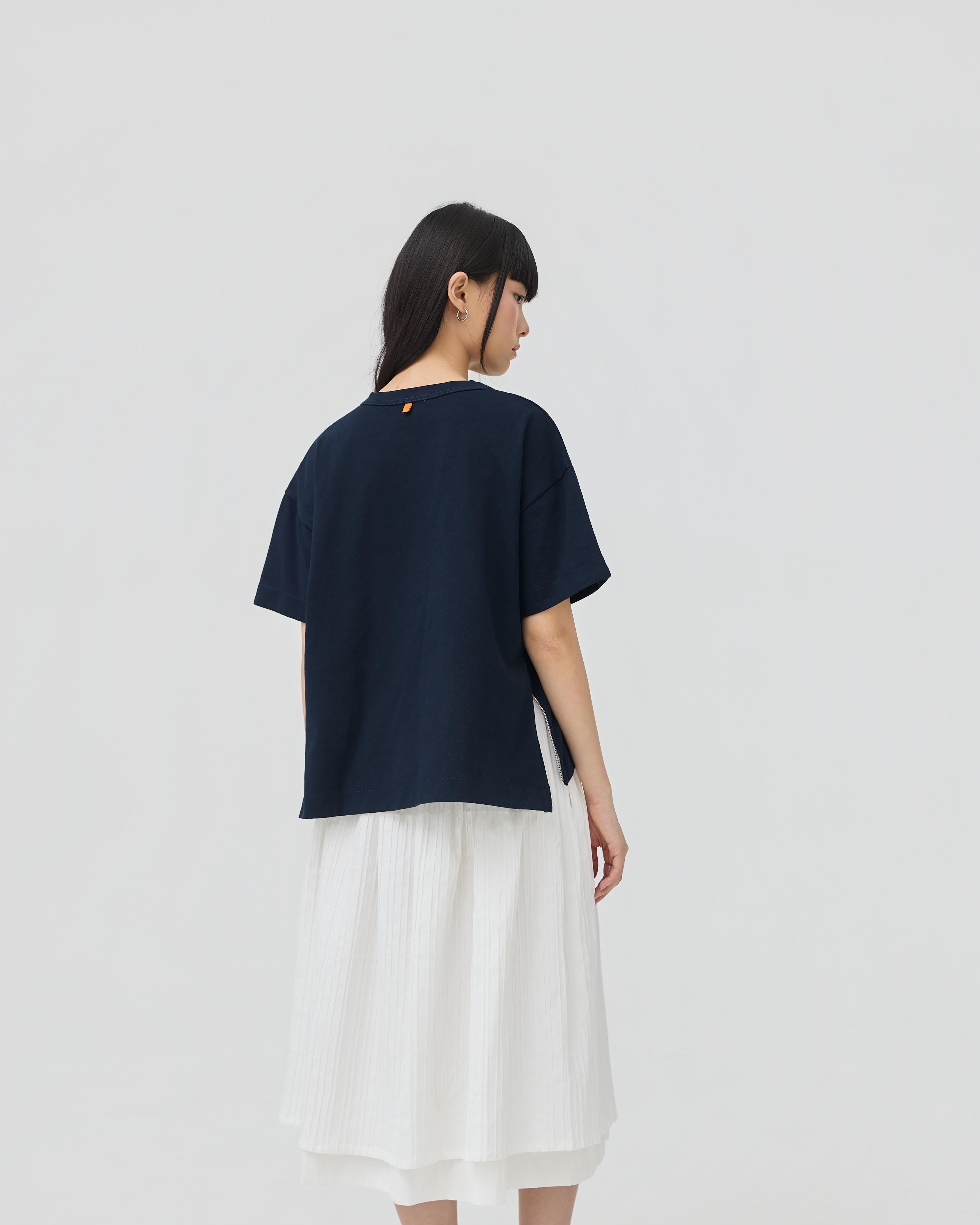 3EIGHTH | Sokko Zip Tee In Navy