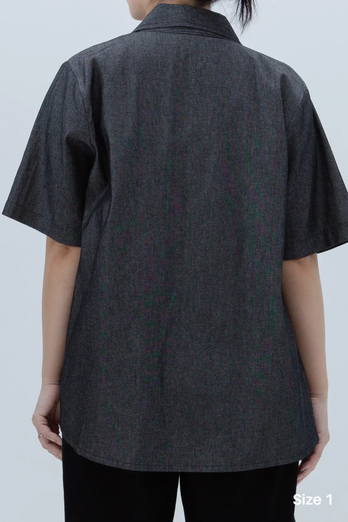 SAERO COLLECTIVE | Denim Short Sleeve Shirt | Black