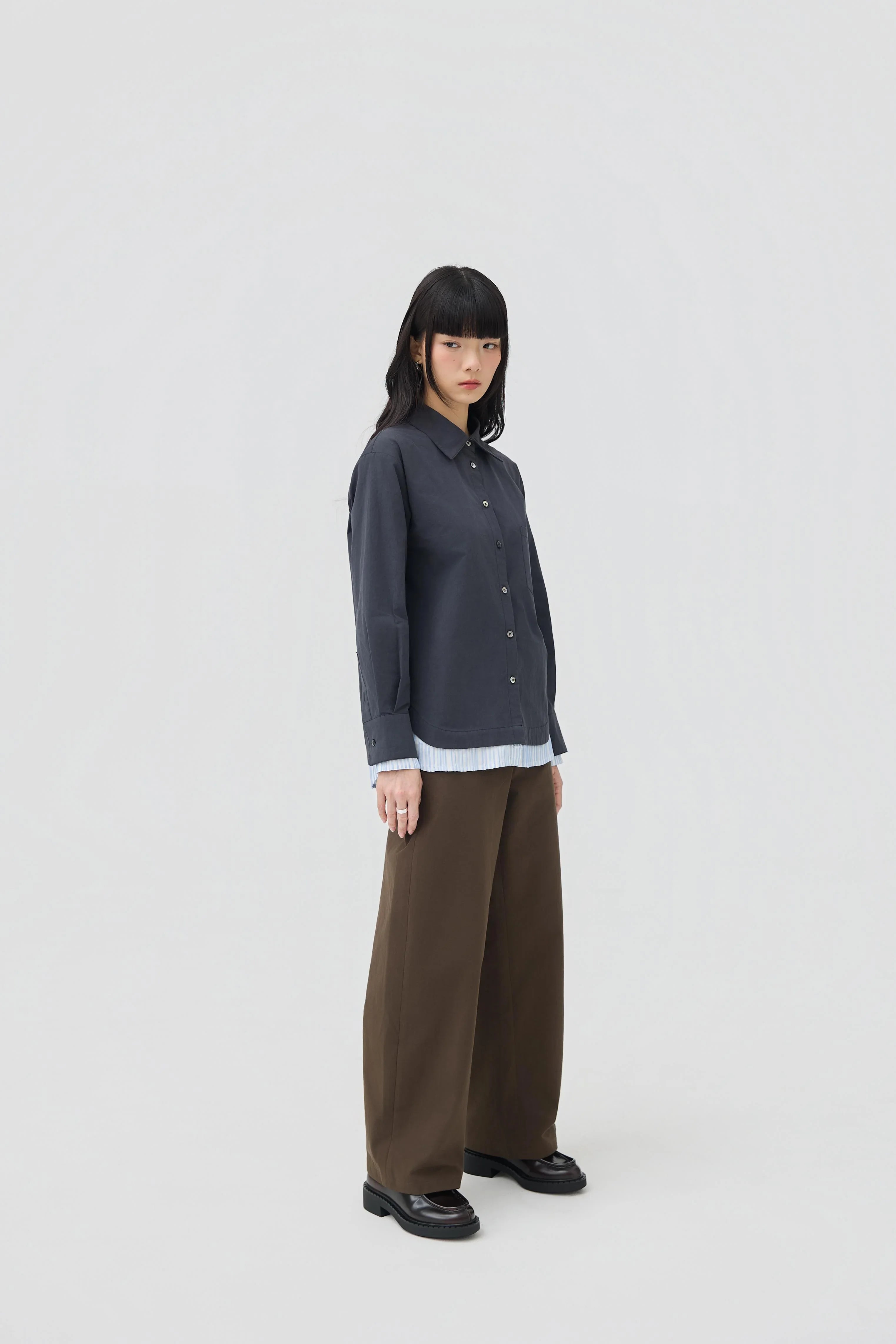 3EIGHTH | Kasane Shirt In Ink Navy