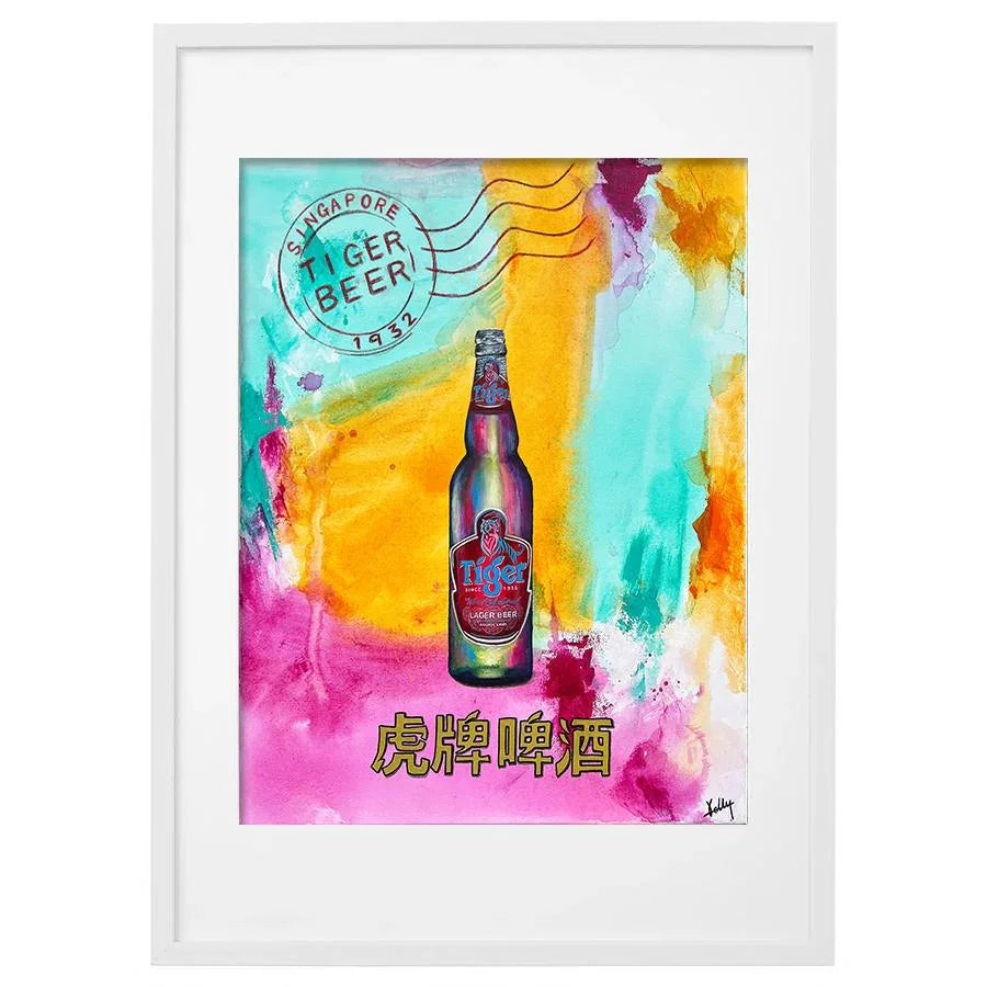 KELLY SER ATELIER | Not Just a Little Red Dot: Tiger Beer framed print