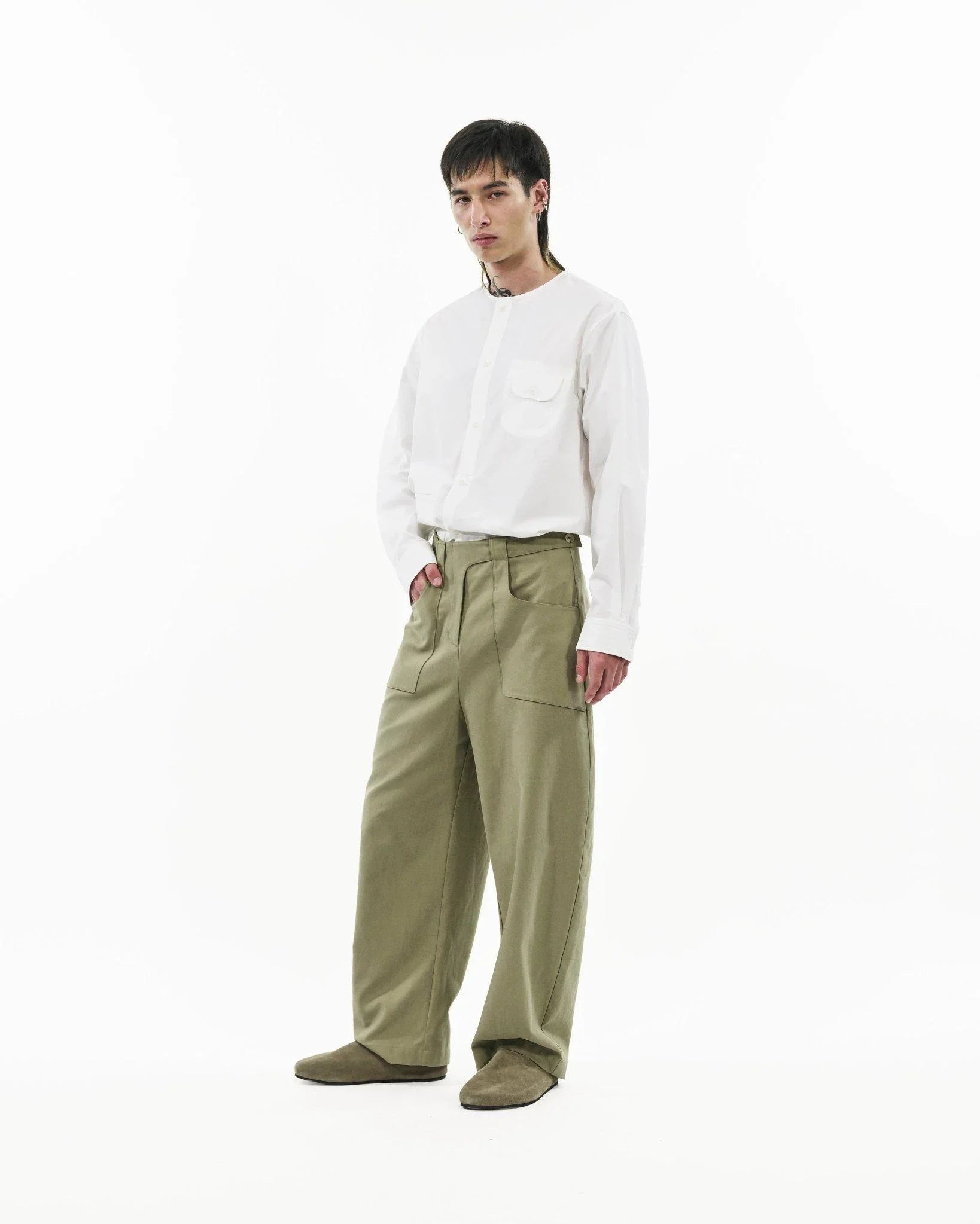 GRAYE | Collarless Utility Shirt