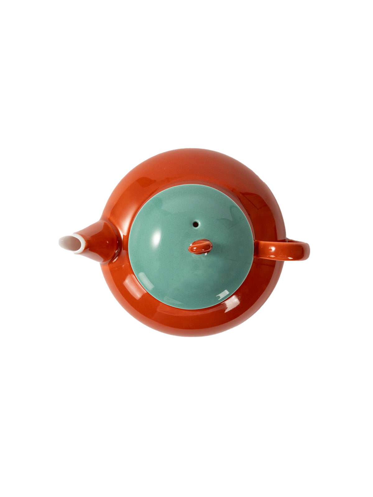 CRAFILAB | Brick Red & Turquoise Round Teapot