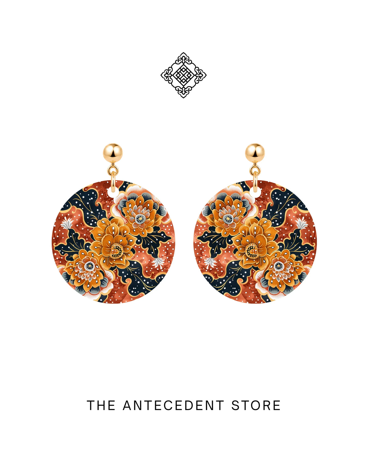 THE ANTECEDENT STORE | Batik Golden Bloom Earrings