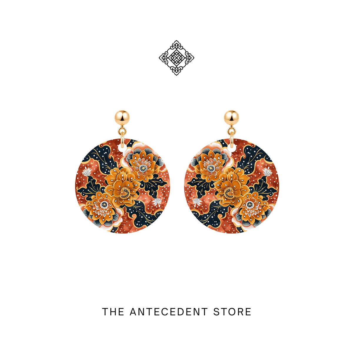 THE ANTECEDENT STORE | Batik Golden Bloom Earrings