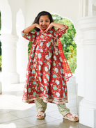 NIMBU | Reet Red Angarkha Anarkali With Pants