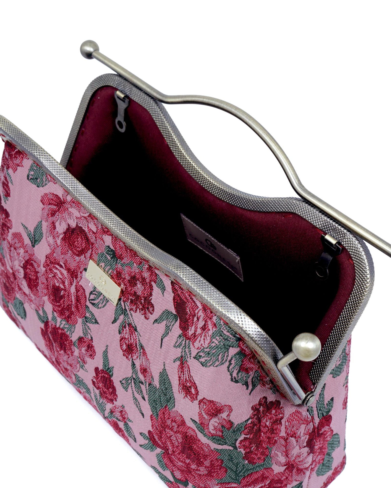 COCOONESE | Dual Lock Metal Handle Bag - Rose of Versailles