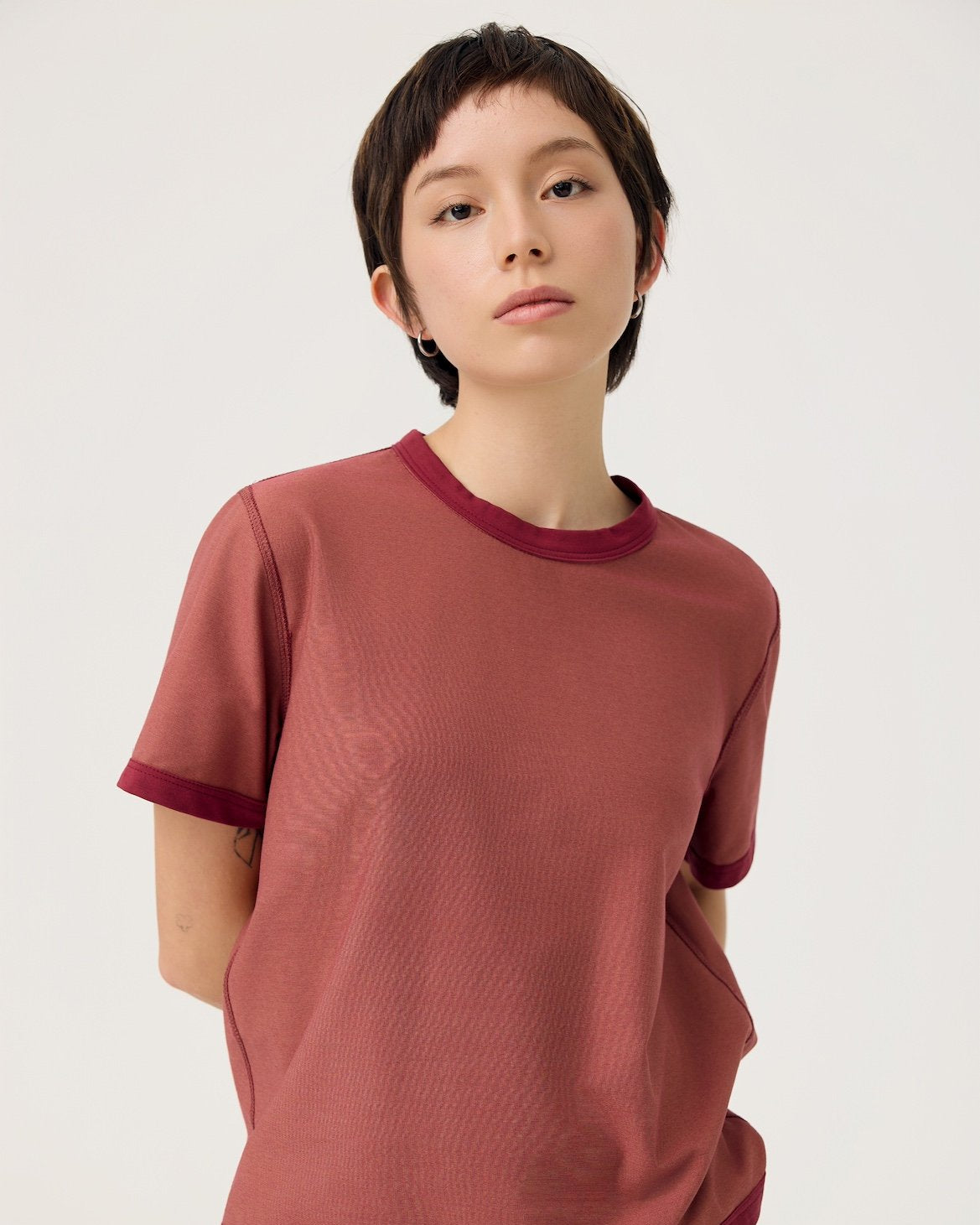 3EIGHTH | Everyday Reversible Tee in Burgundy & Sappanwood
