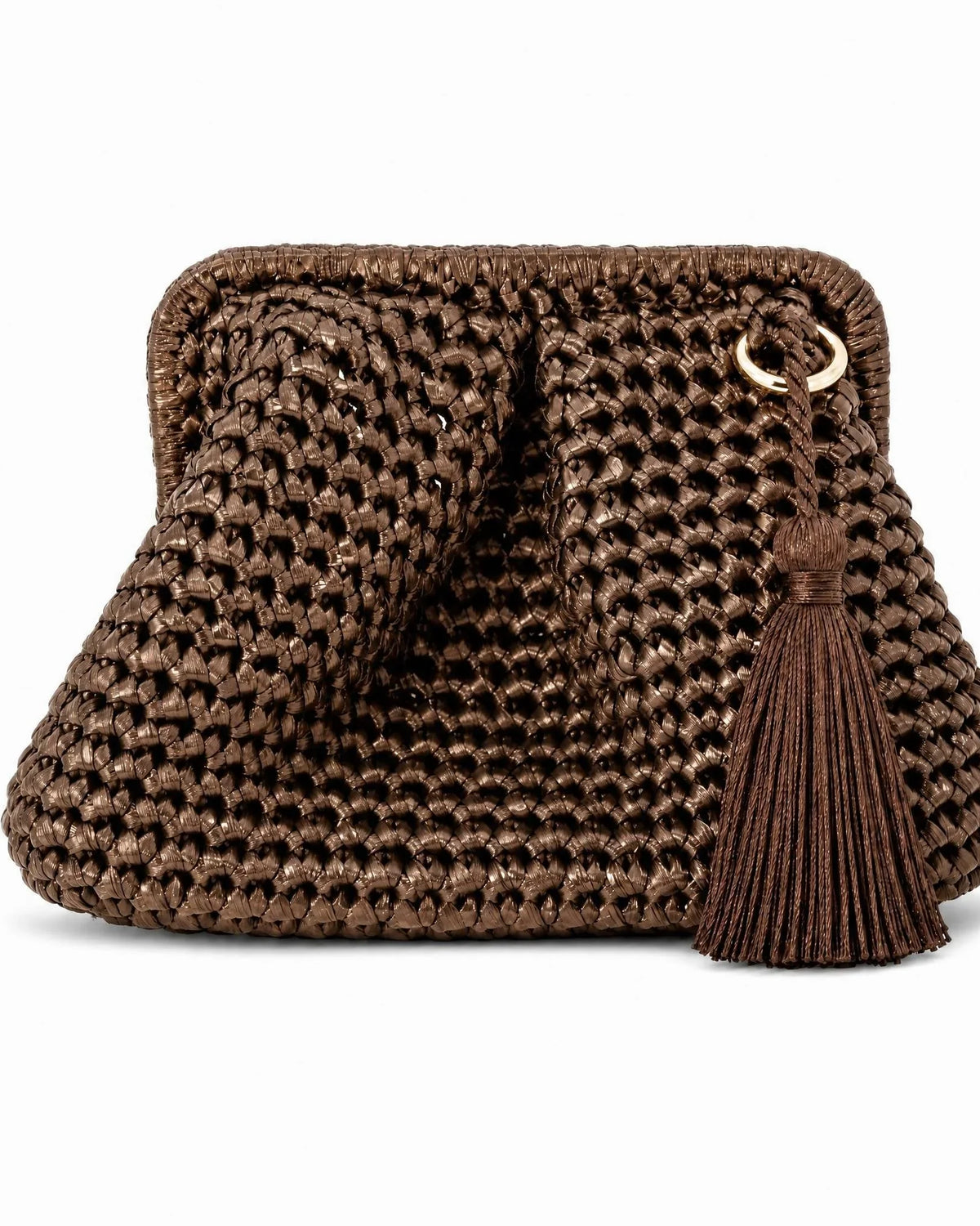 DESTI SAINT | Metallic Weave Small Clutch | Bronze