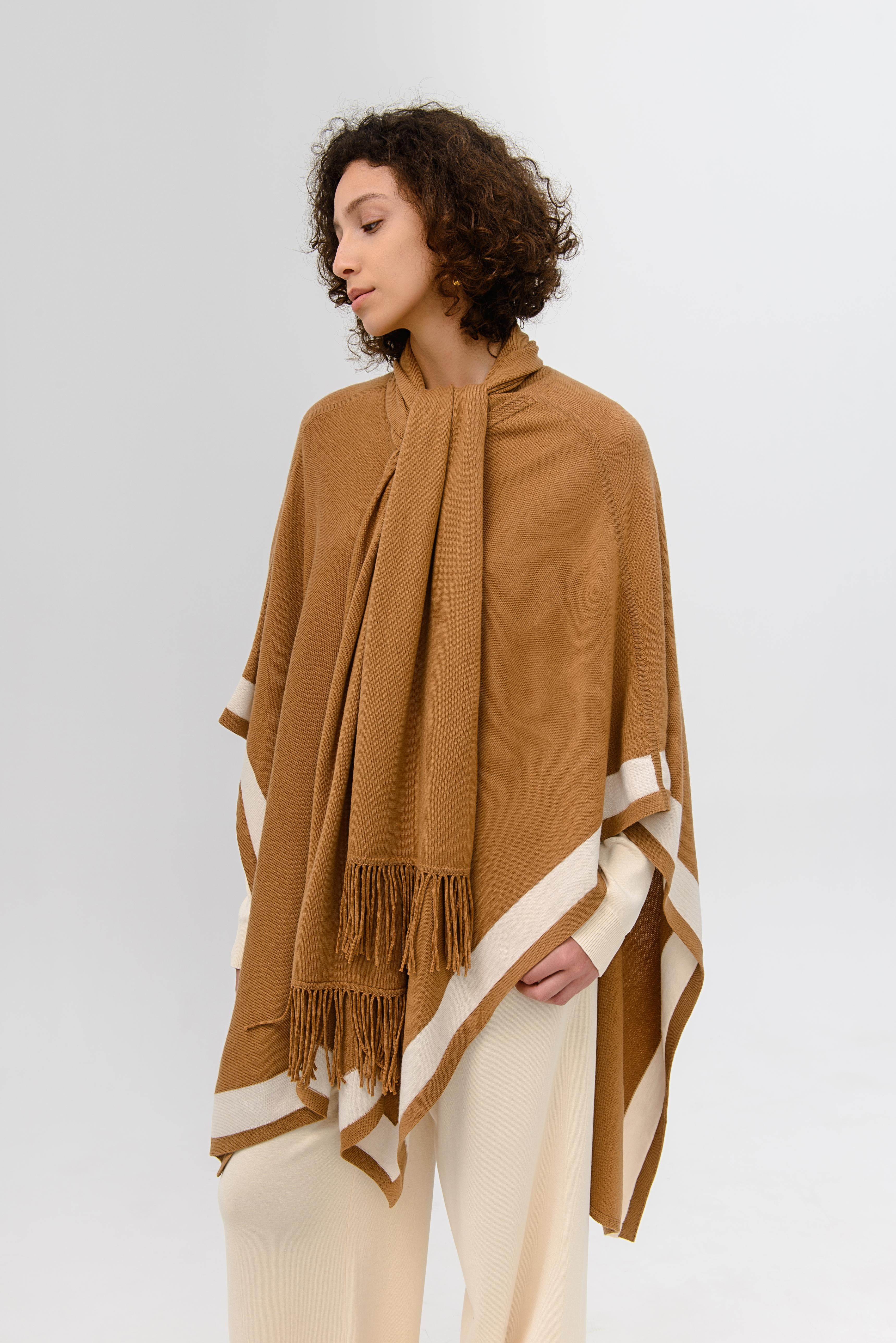LAYERPLAN | Scarf Collar Wool Cape