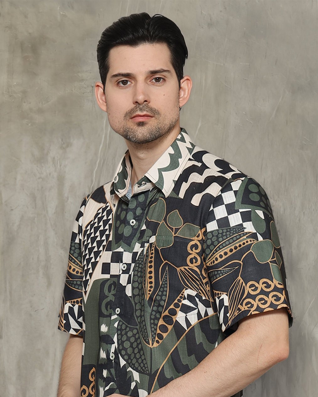 KANZI COLLECTION | Geometric Botanical Shirt