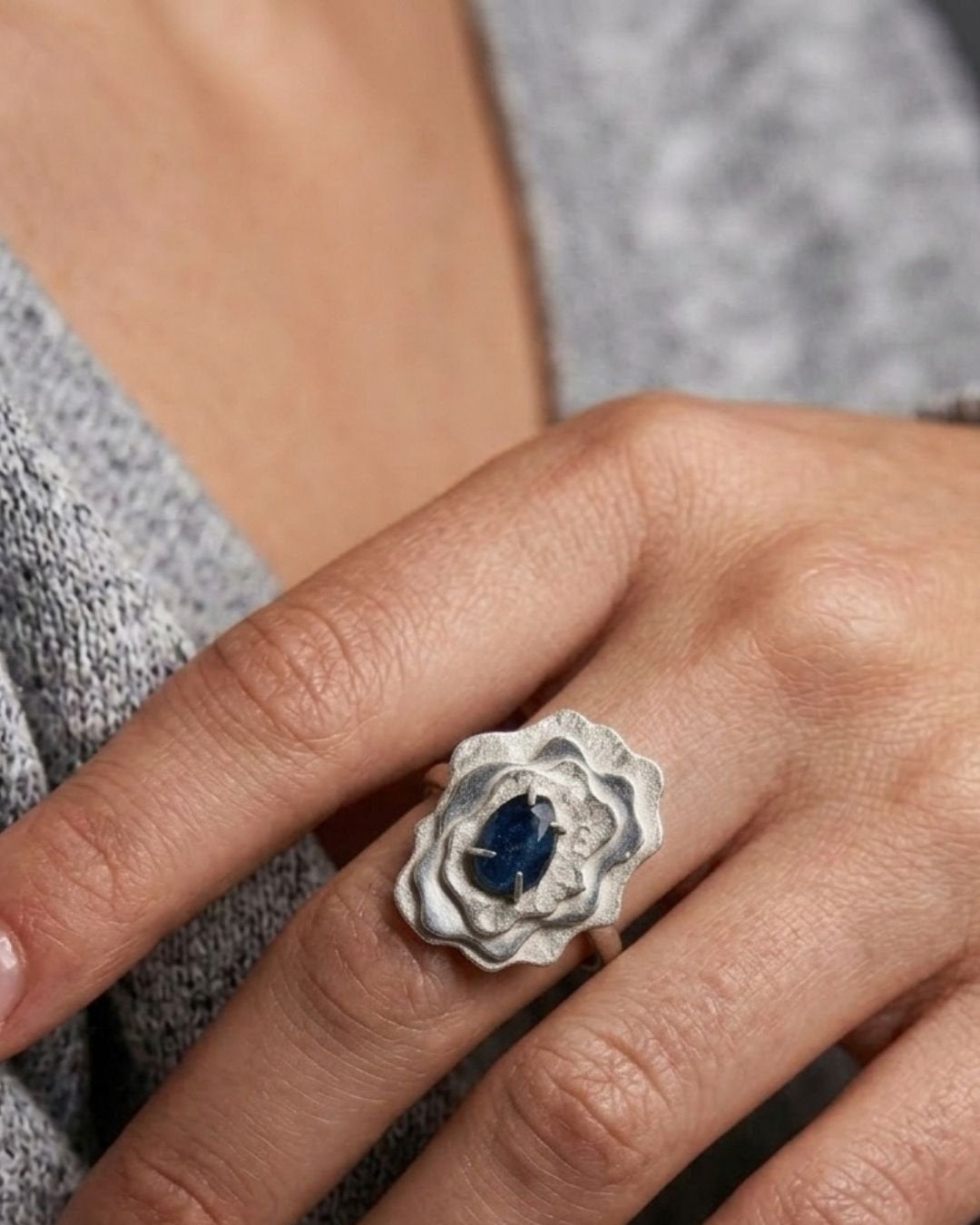 CREATIVE JEWELLERY STUDIO | "Landscape" Rosecut Kyanite, Silver Ring by Lithosphere Jewels