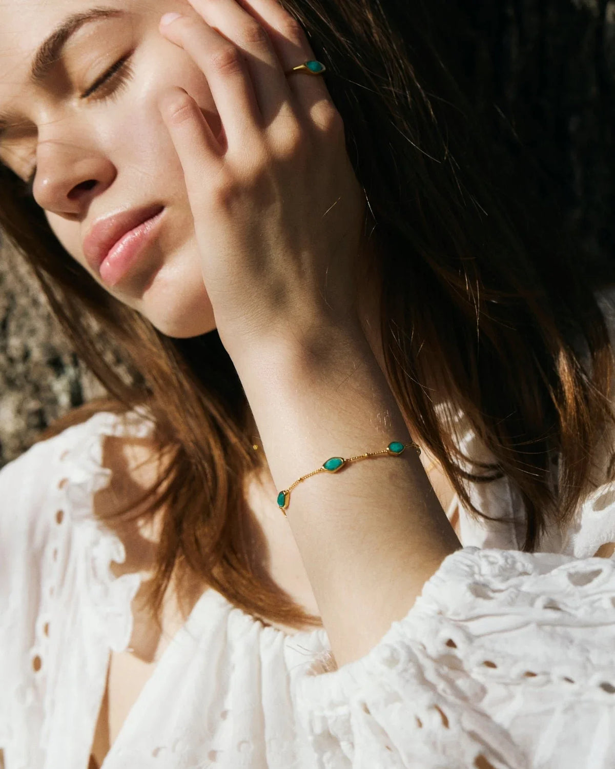 RINA LEE | Courage Amazonite Satellite Chain Bracelet