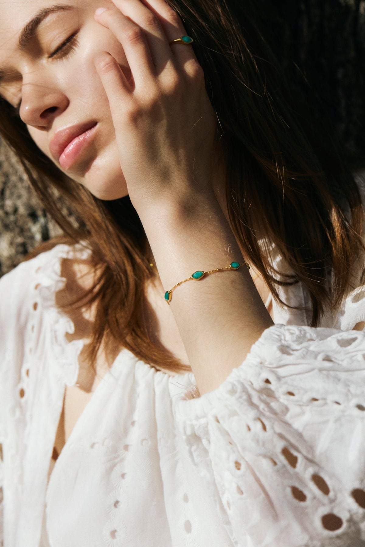 RINA LEE | Courage Amazonite Satellite Chain Bracelet