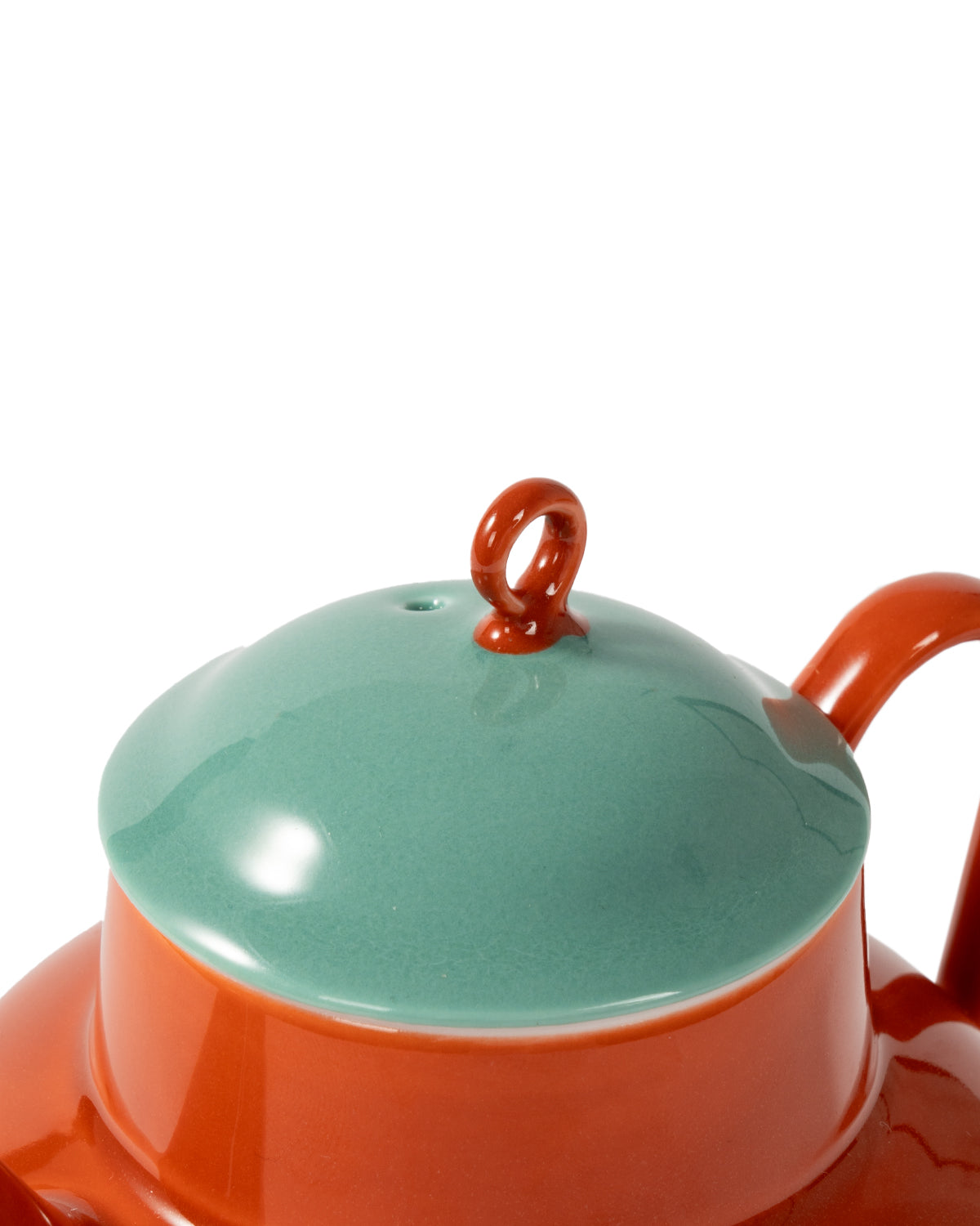 CRAFILAB | Brick Red & Turquoise Round Teapot