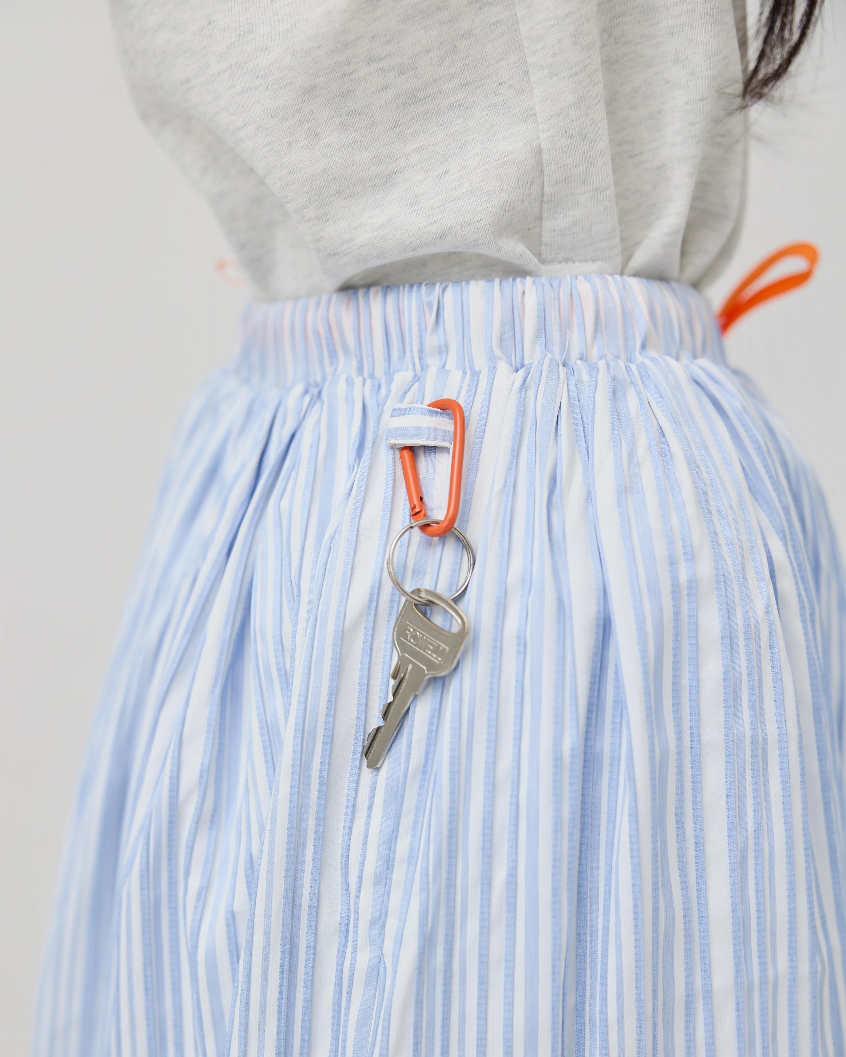 3EIGHTH | Futae Skirt In Blue Seersucker
