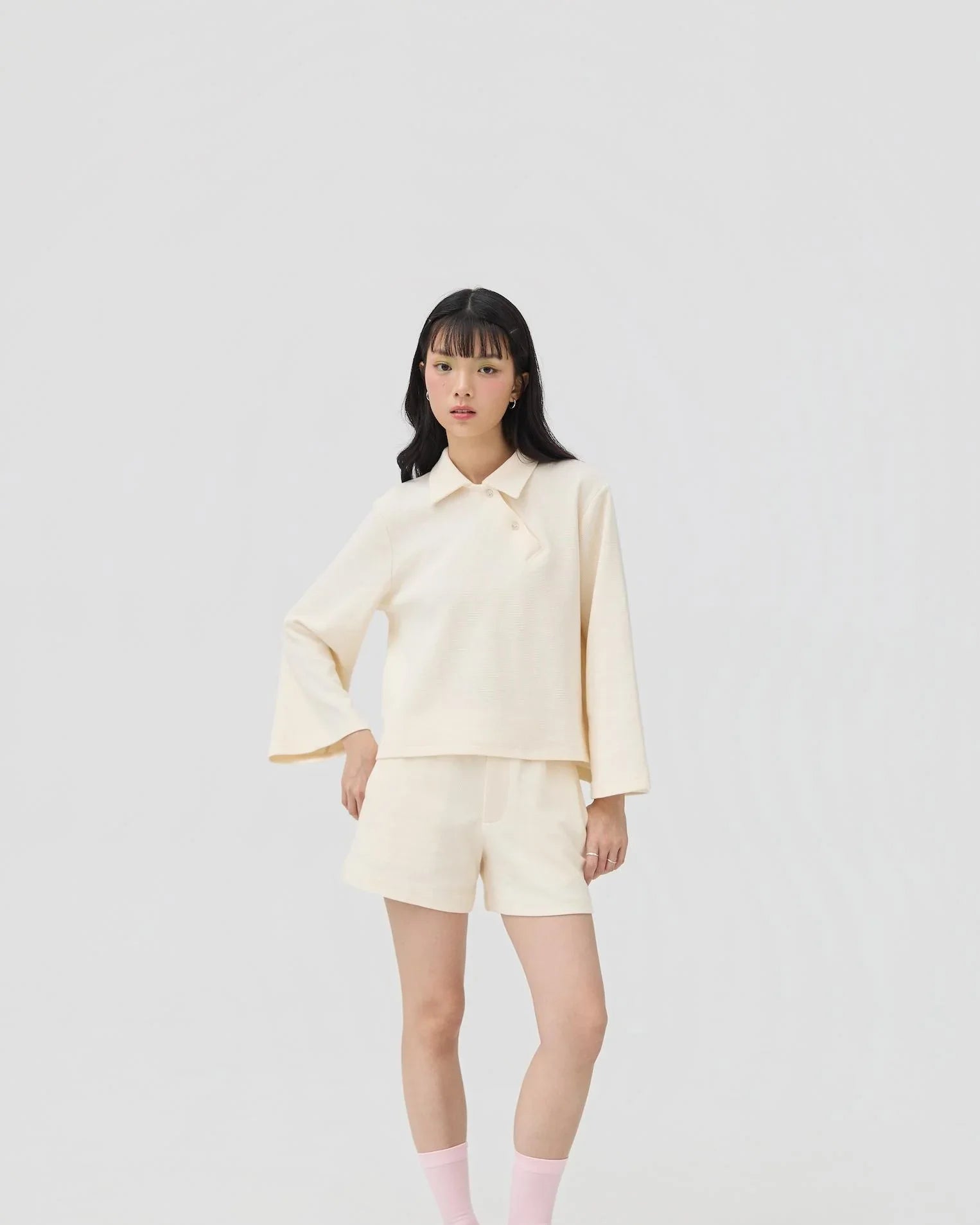 3EIGHTH | Yuru Knit Shorts | Cream