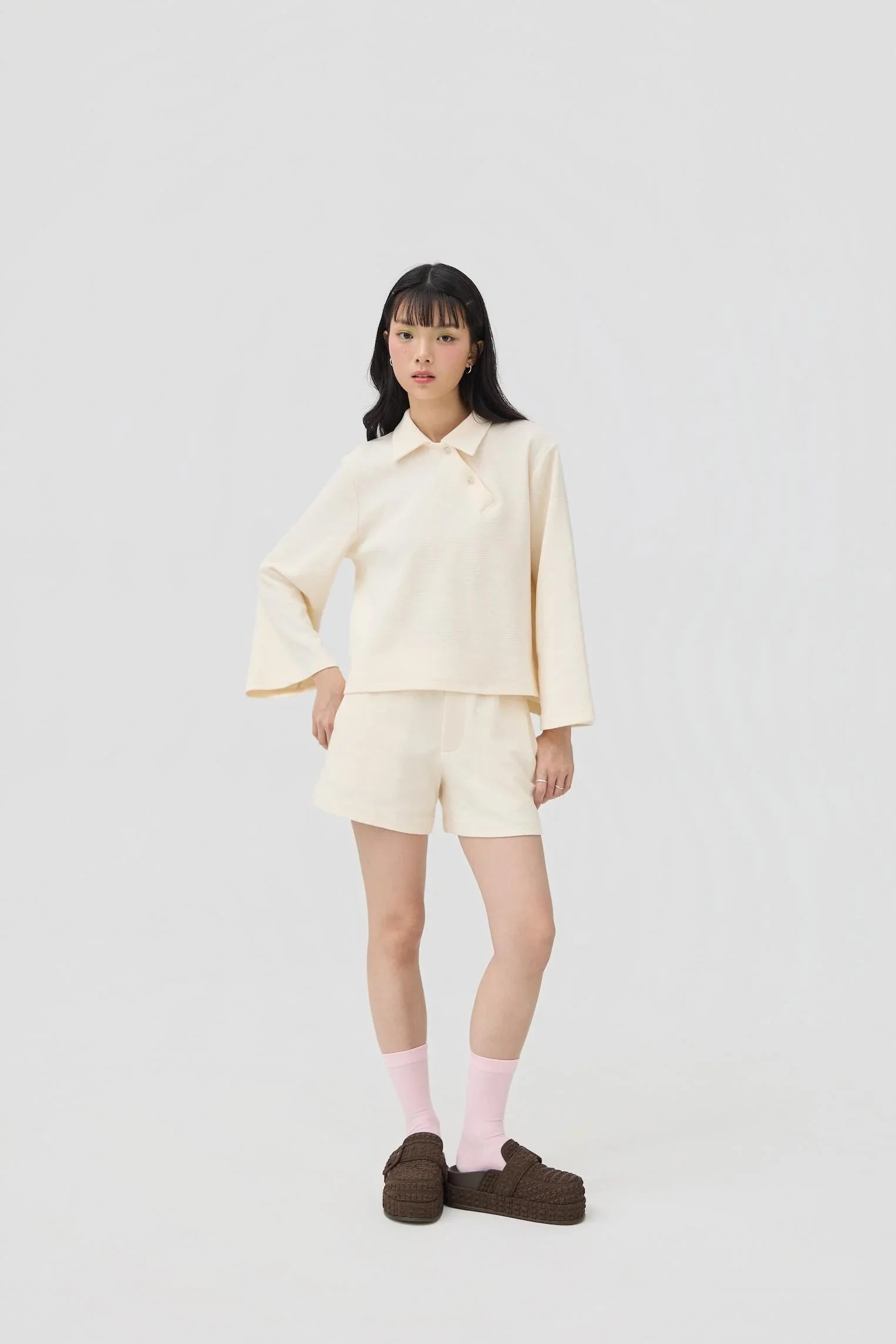 3EIGHTH | Yuru Knit Shorts | Cream