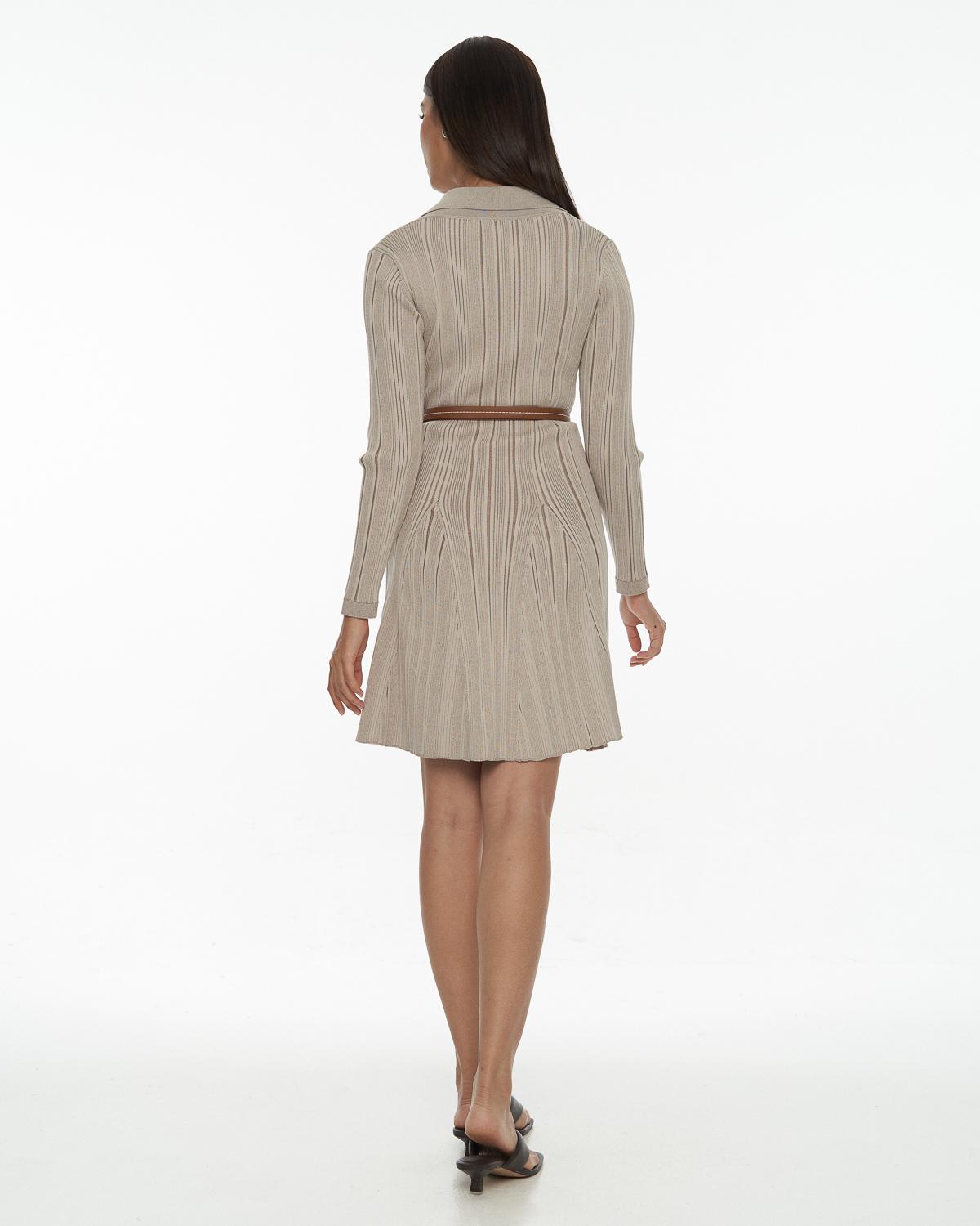 DRESSINGPAULA | 2-Toned Ribbed-Knit Dress