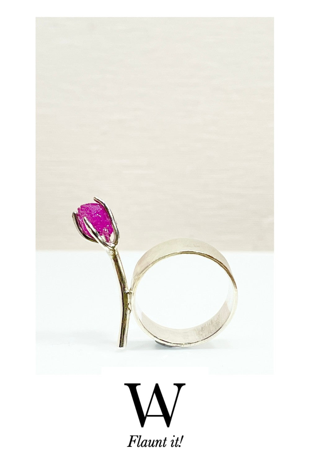 CREATIVE JEWELLERY STUDIO | 2-in-1 Proposal Raw Ruby & Silver Ring by WA by Sylvia