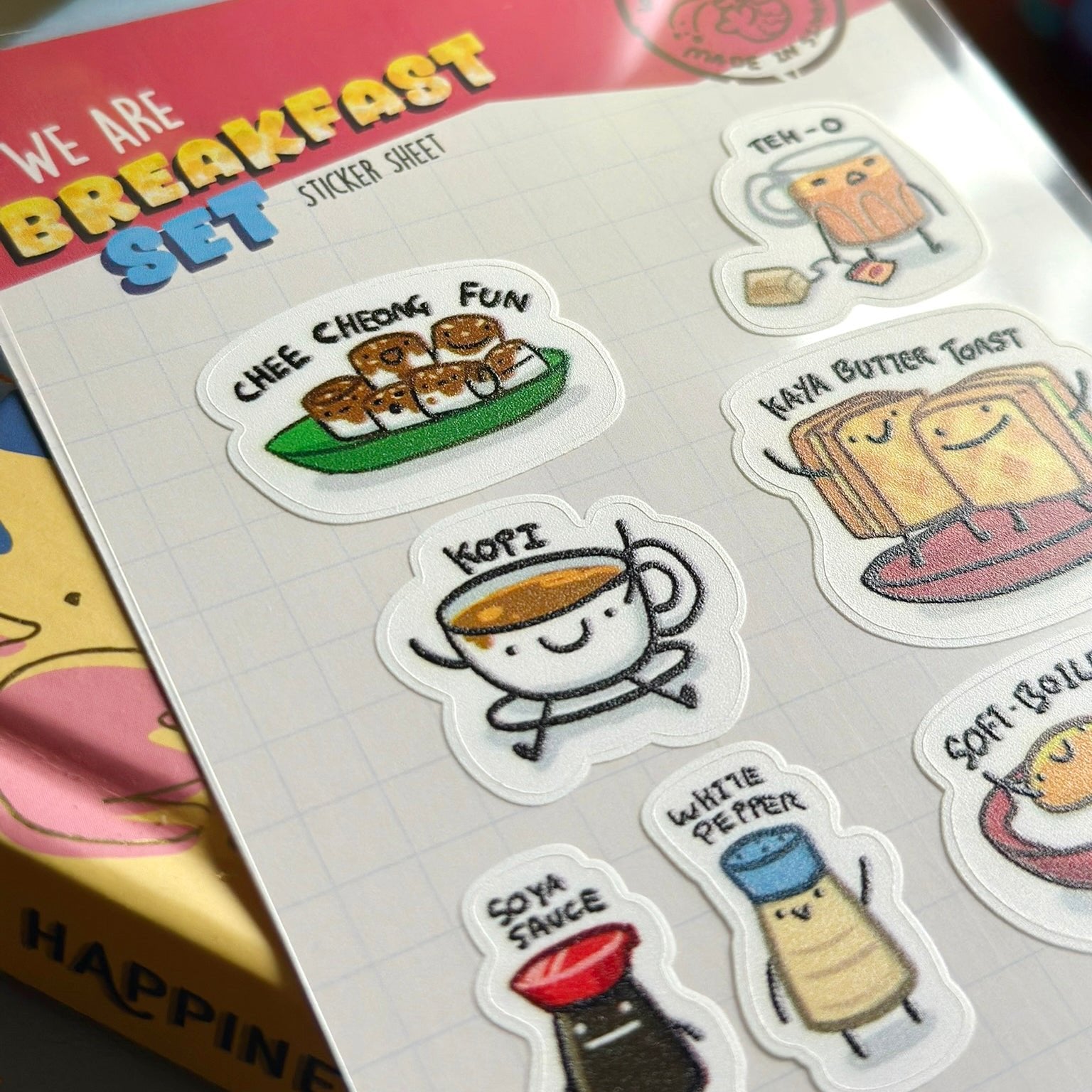 NOM | NOM x BearlyCaffeinated Breakfast Set And Kueh Sticker Sheet
