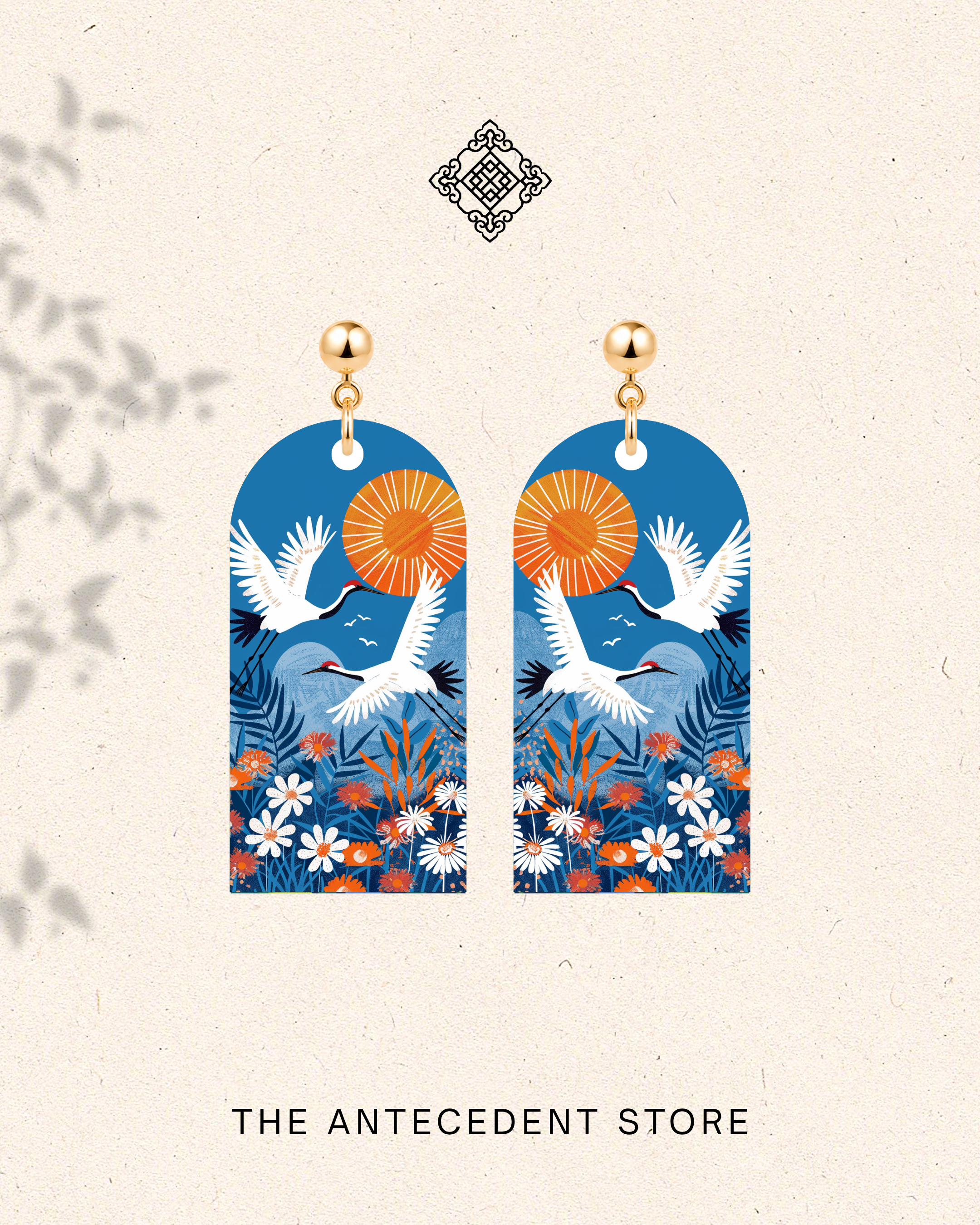 THE ANTECEDENT STORE | Double Blessings Crane Earrings