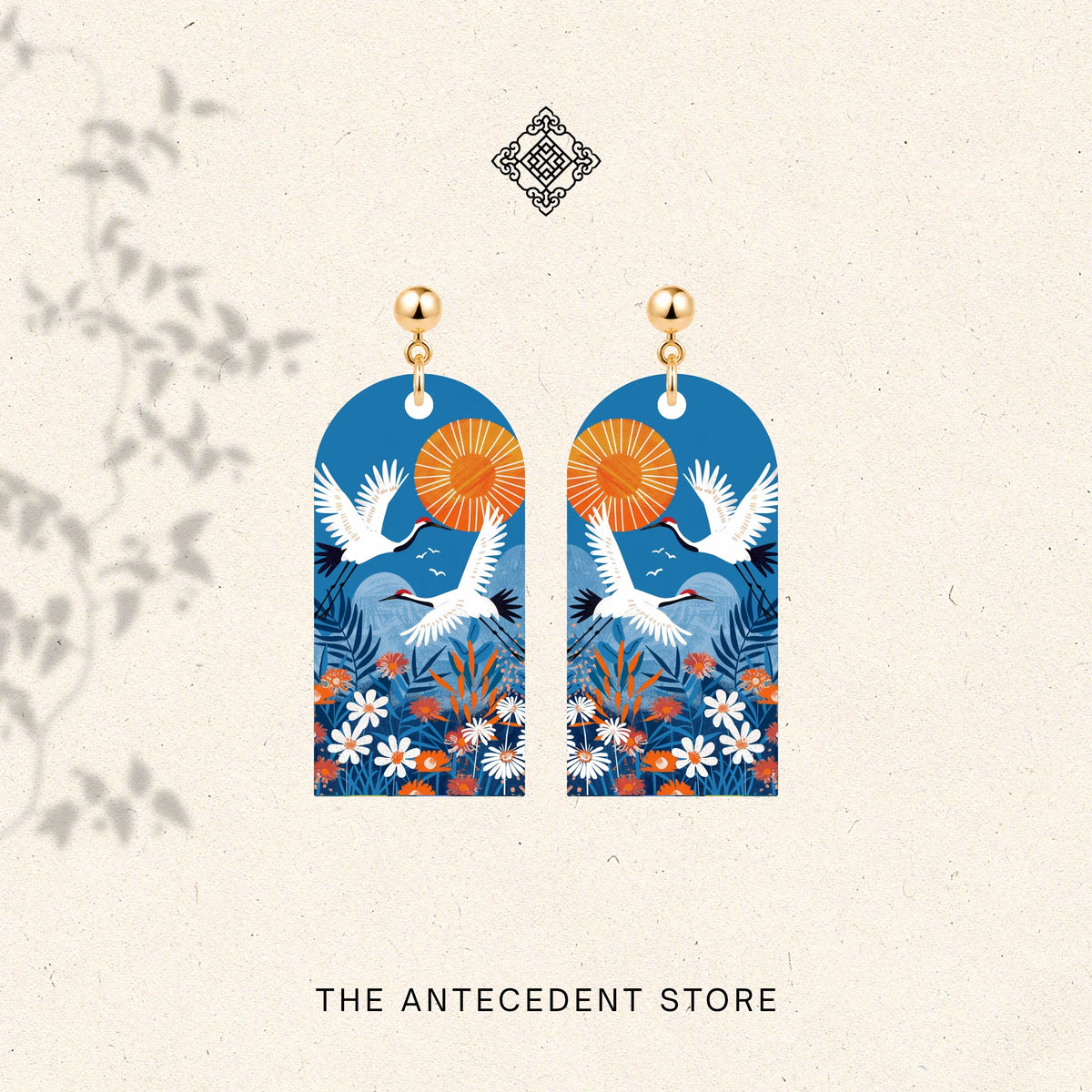 THE ANTECEDENT STORE | Double Blessings Crane Earrings