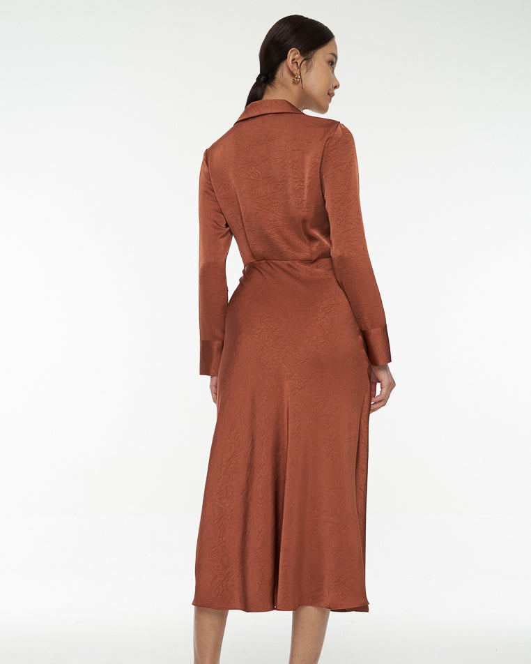 DRESSINGPAULA | Front Tie Satin Dress