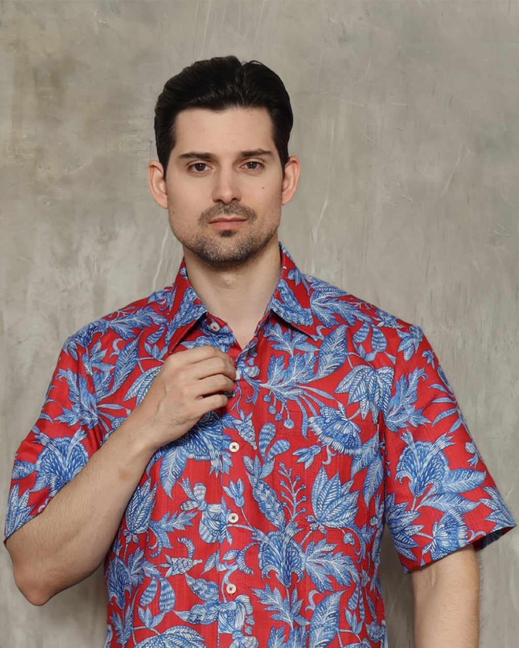 KANZI COLLECTION | Blue Foliage Shirt