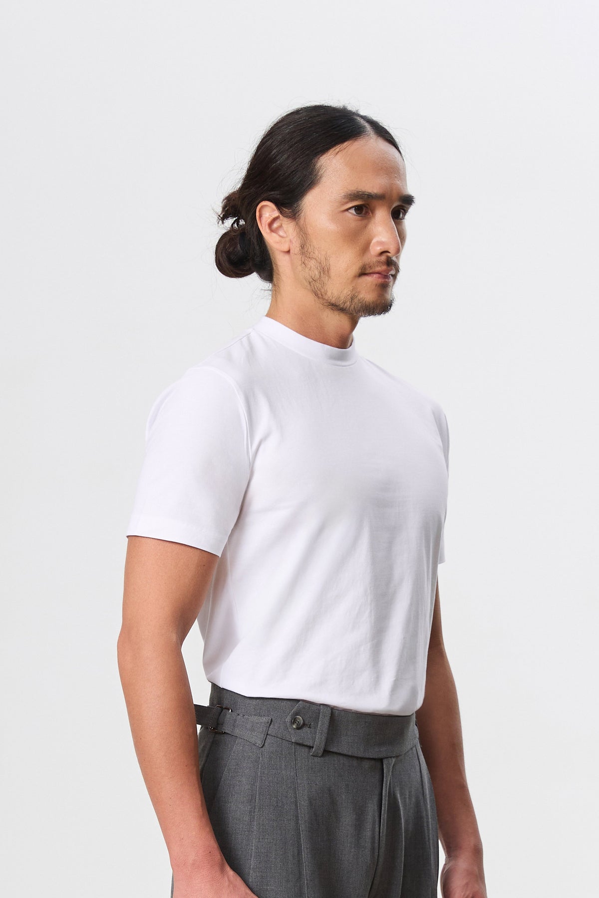HOUSE OF ANON | Arlo Mock Neck Tee, Jersey
