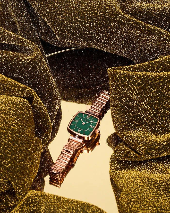BLACK BY BLUE BRAVE | THCN Tยท II Green Mother-of-Pearl Dial Bracelet Watch