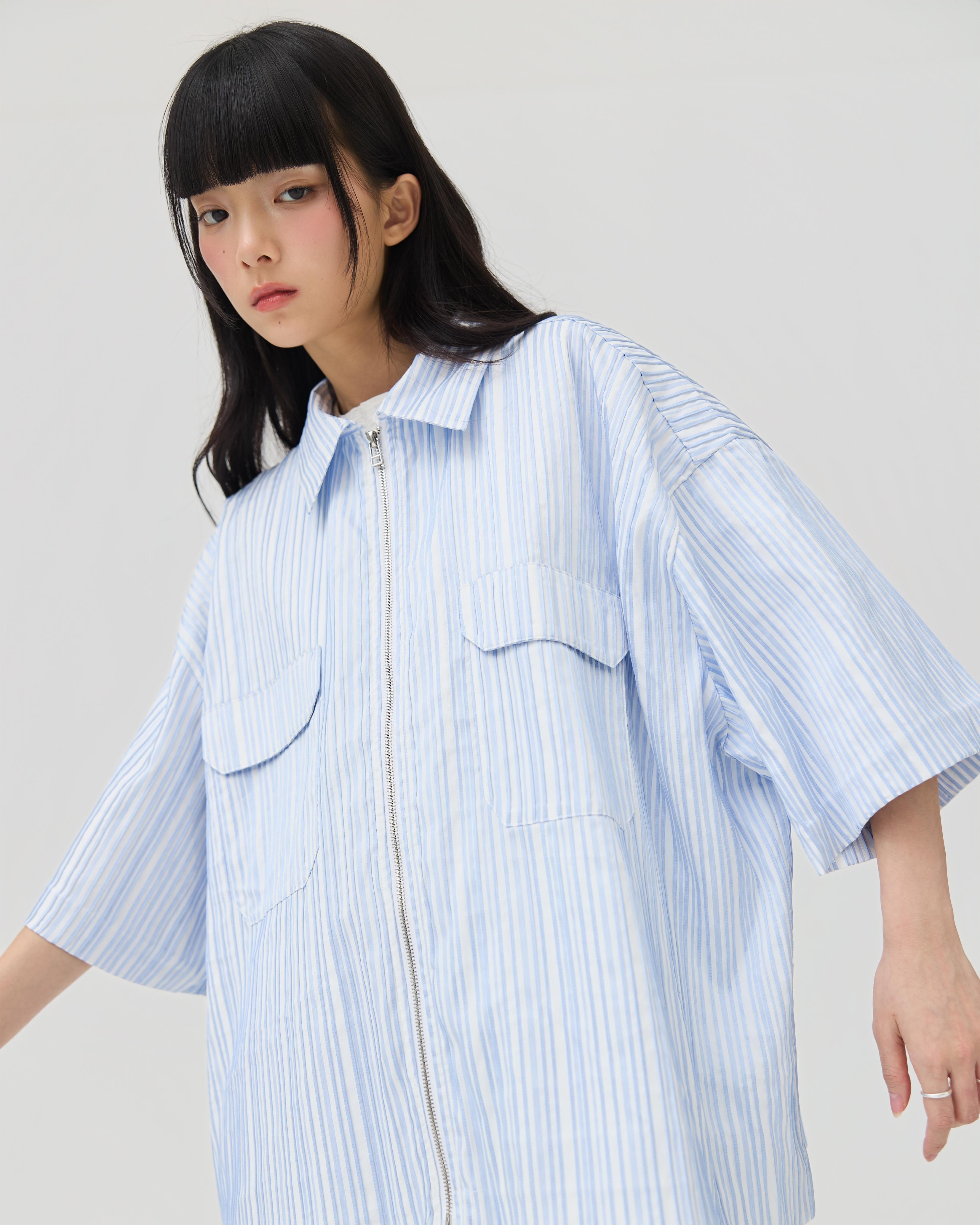 3EIGHTH | Fuwa Jacket In Blue Seersucker