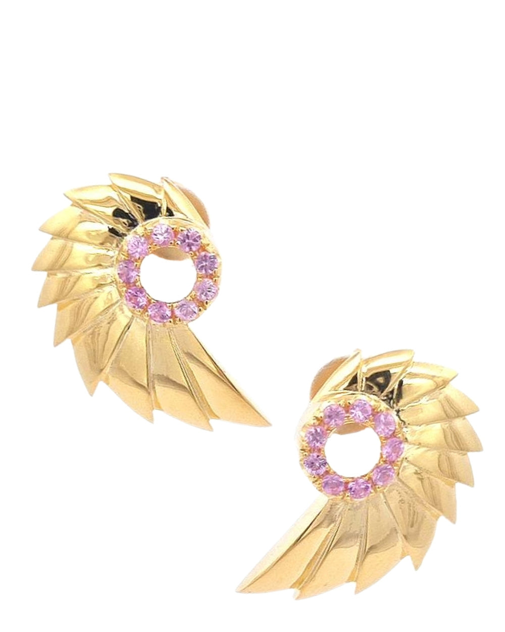 CREATIVE JEWELLERY STUDIO | Pink Sapphire "Music of the Sea" 18k Gold Plated Silver Earrings by Glow ByM