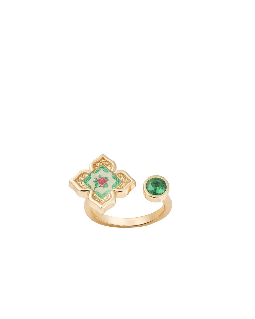 RARE BIRD COLLECTION | Floral Ring - Emerald