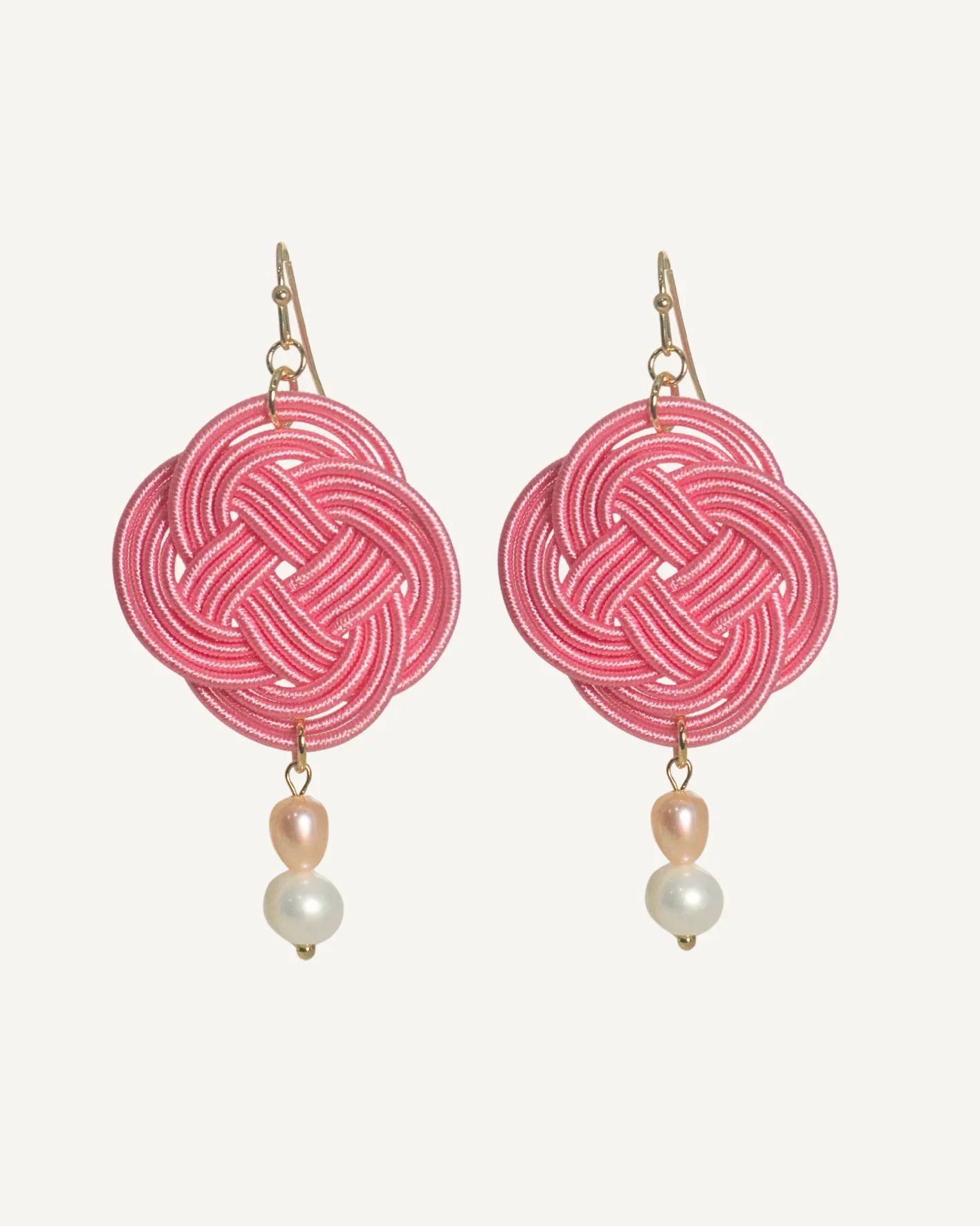 THE ANTECEDANT STORE | E - Modern Auspicious Knot With Freshwater Pearls S1 (Pink)