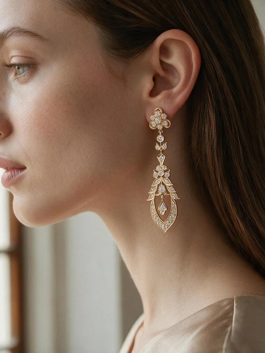 FOUNDATION JEWELLERS | 18K Yellow Gold Natural Diamond Earring - PE101814