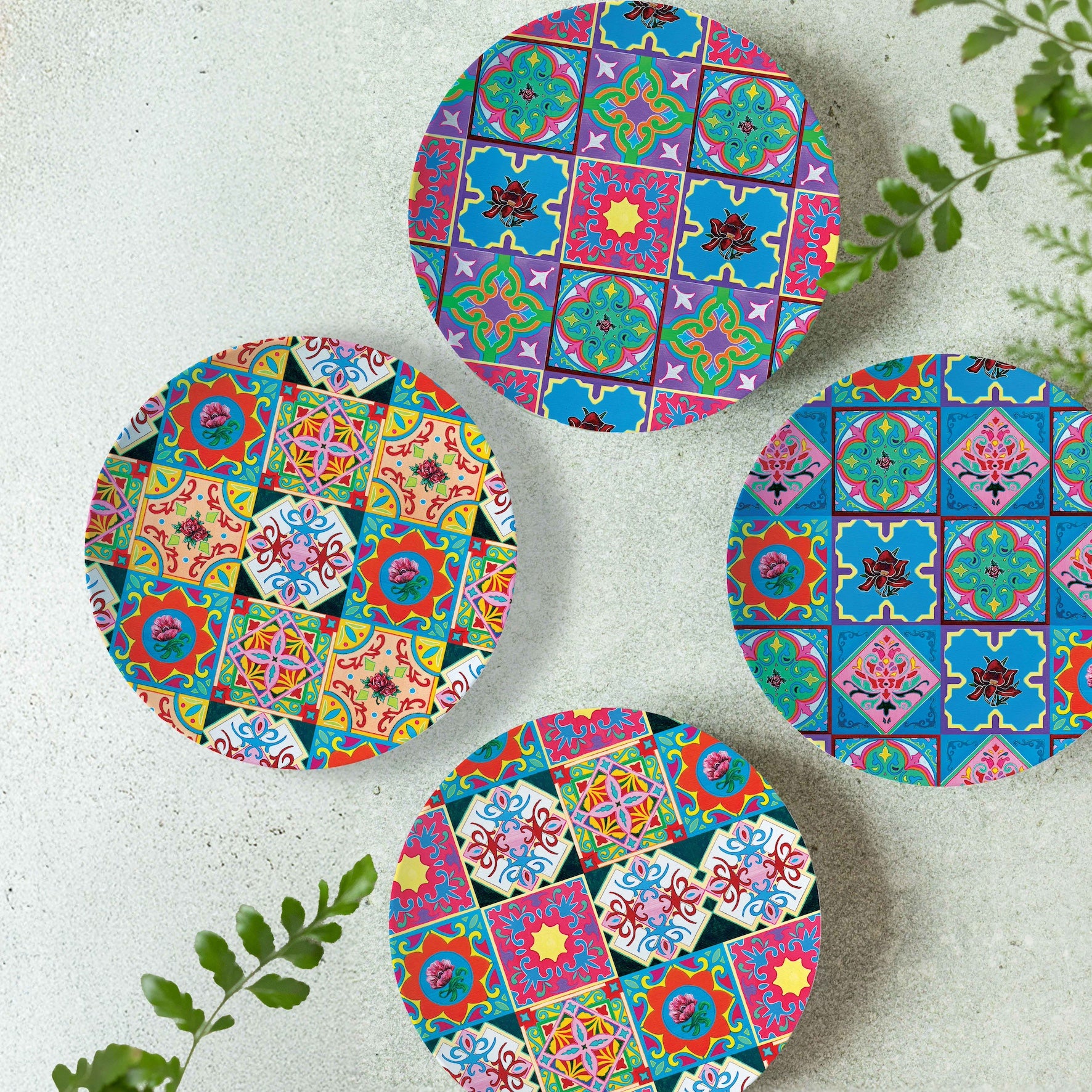 KELLY SER ATELIER | Heritage Tile Bamboo Plates Set