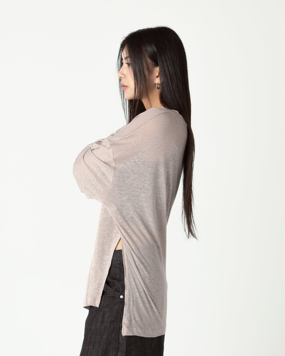 SAERO COLLECTIVE | Myeon Long Sleeve Top | Pink Beige