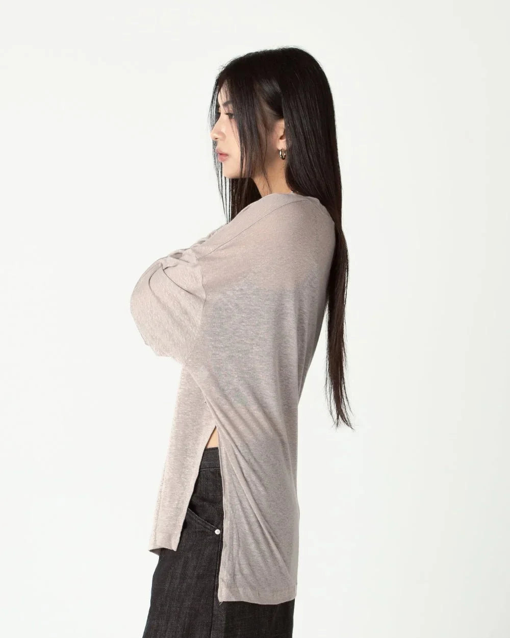 SAERO COLLECTIVE | Myeon Long Sleeve Top | Pink Beige