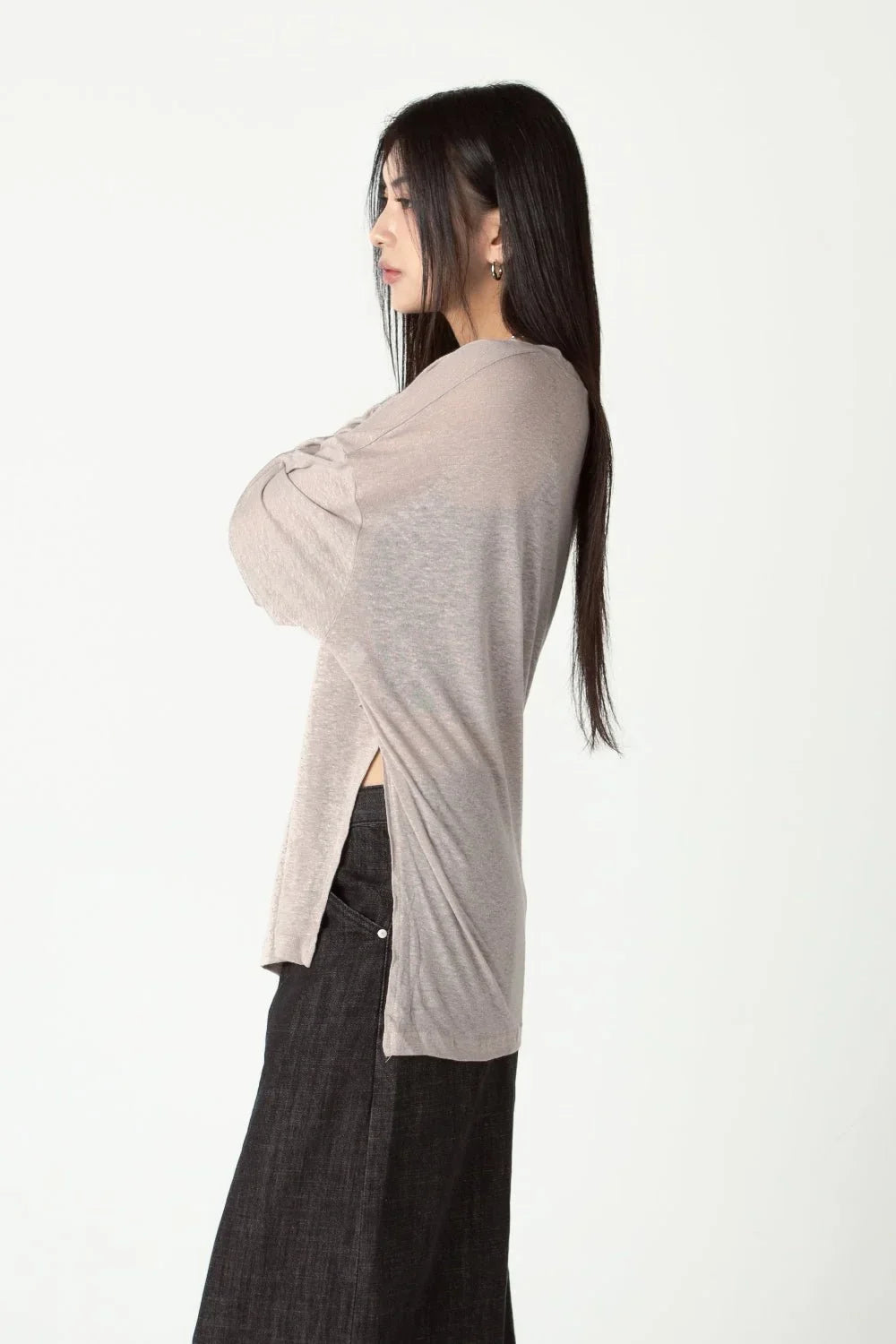 SAERO COLLECTIVE | Myeon Long Sleeve Top | Pink Beige