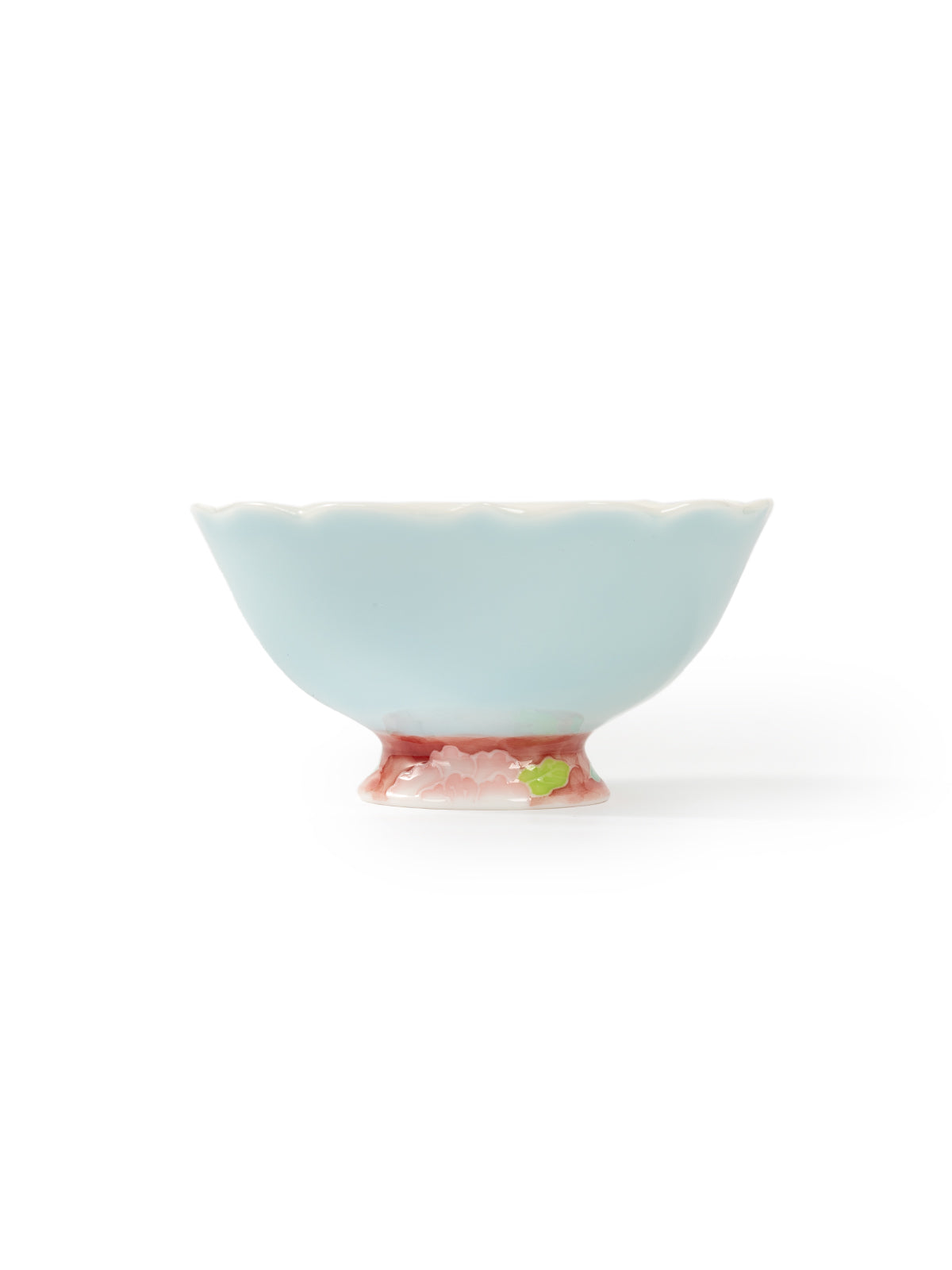 CRAFILAB | Light Blue & Rose Floral Rim Teacup
