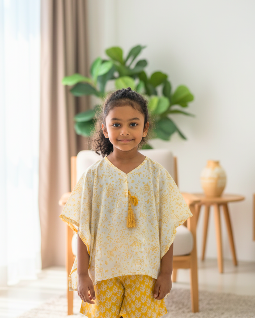 NIMBU | Sunny Breeze Cotton Kaftan & Shorts Set