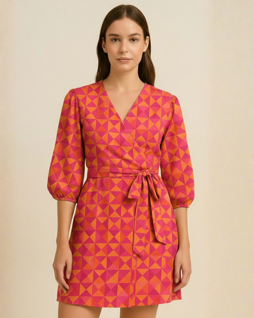 NIMBU | Havana Tango Sorbet Wrap Dress in Cotton